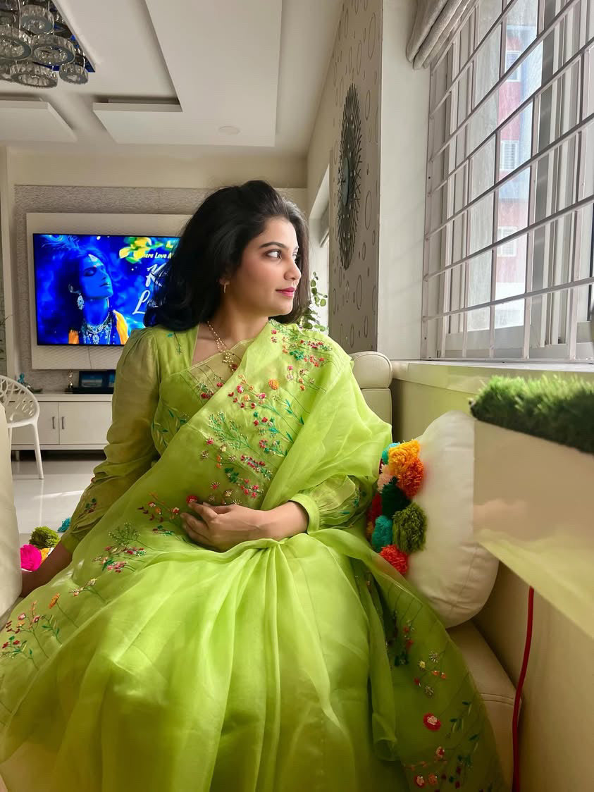 Kasturi Surbhi Silk Organza sari