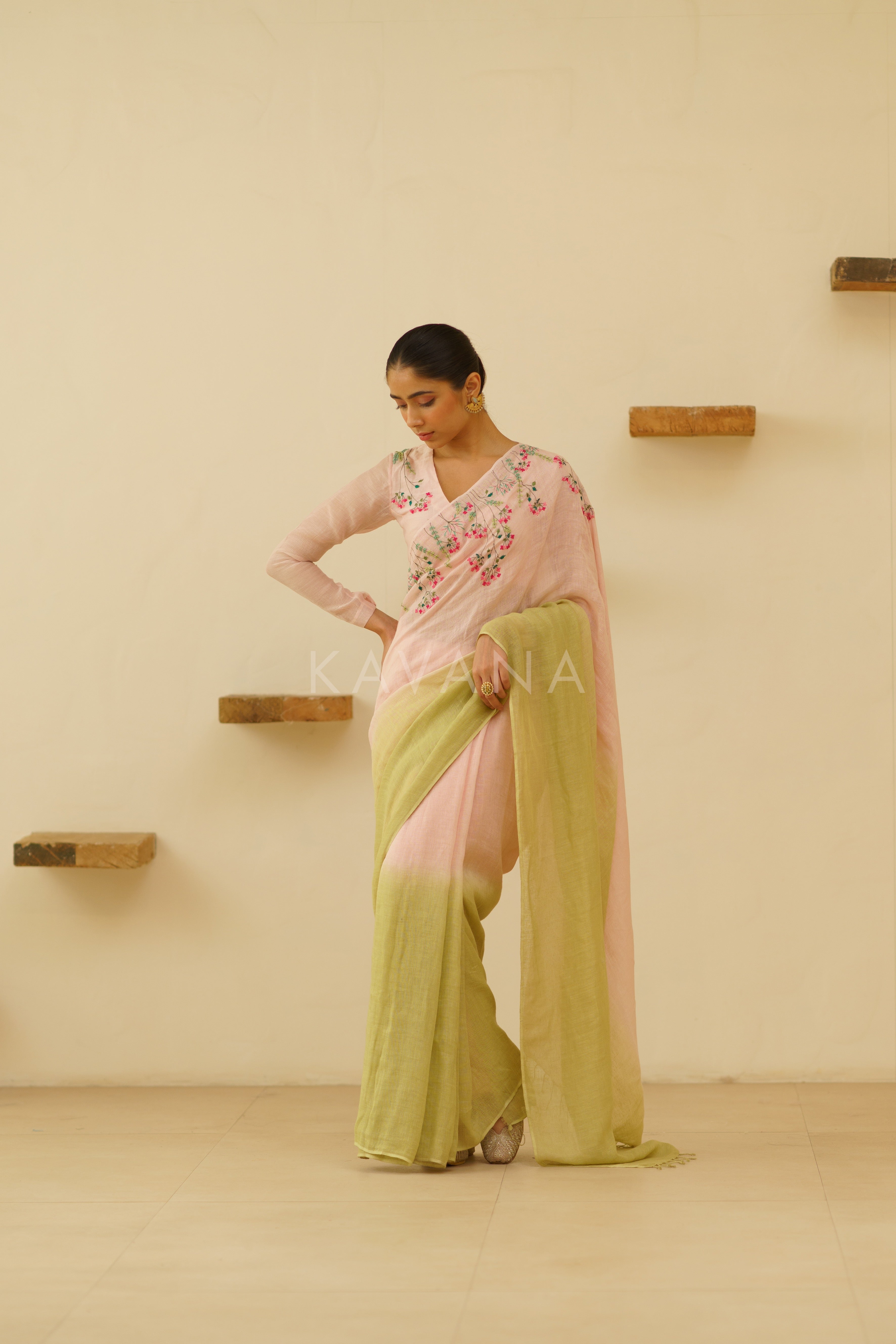 Gulnoor Linen Sari