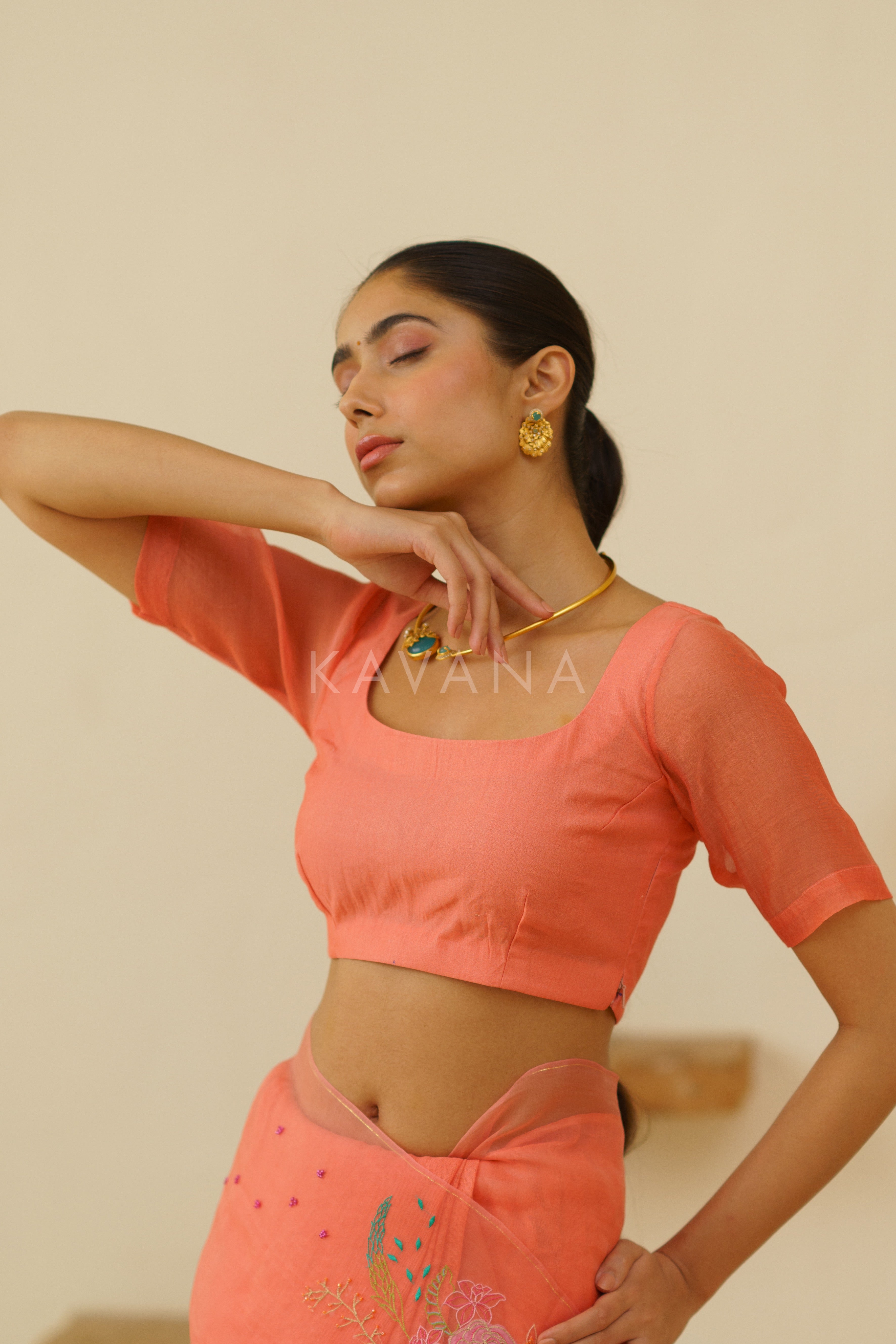 Bani Chanderi Linen Blouse