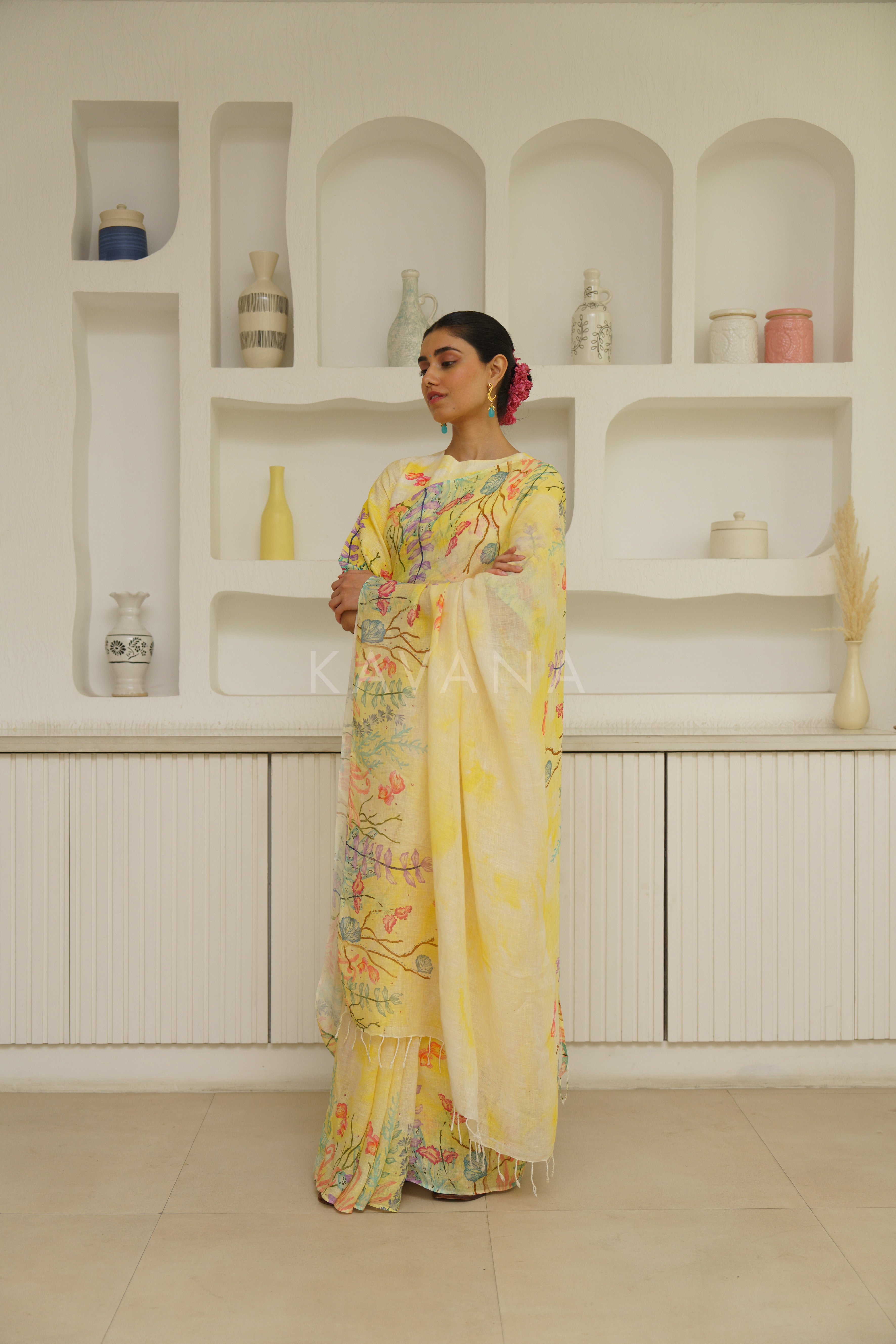 Zarf Linen Sari