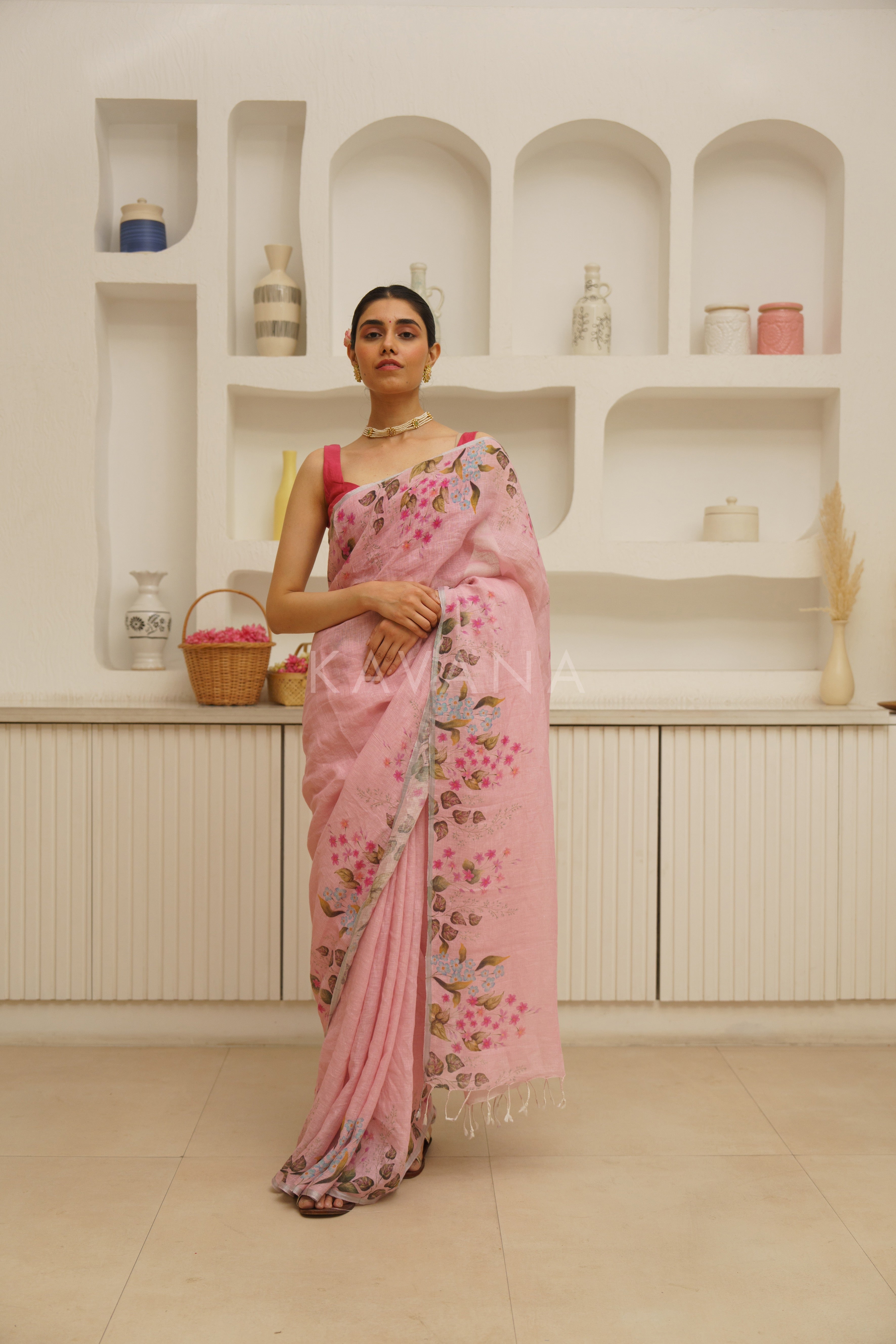 Nalini Linen Saree