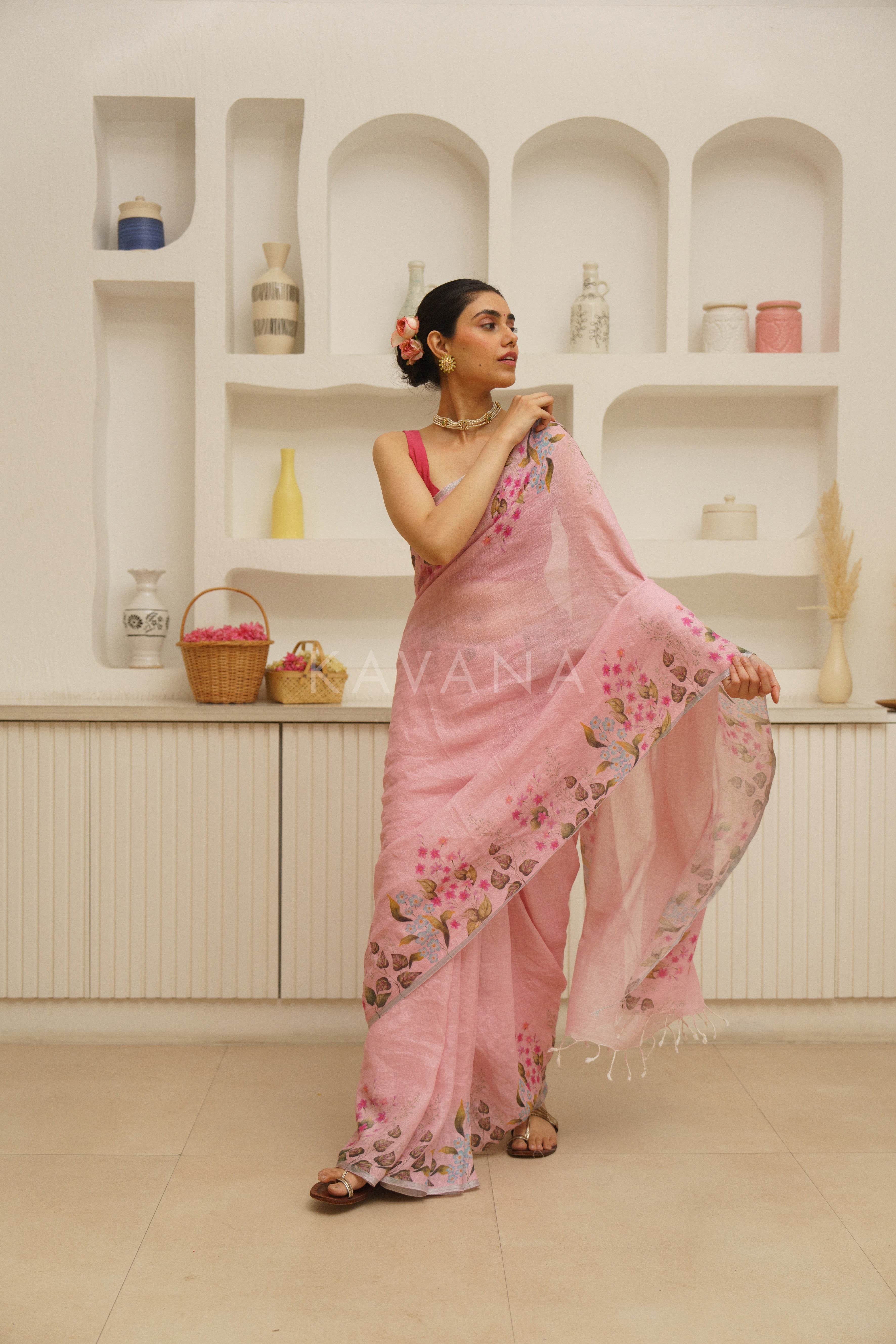Nalini Linen Saree