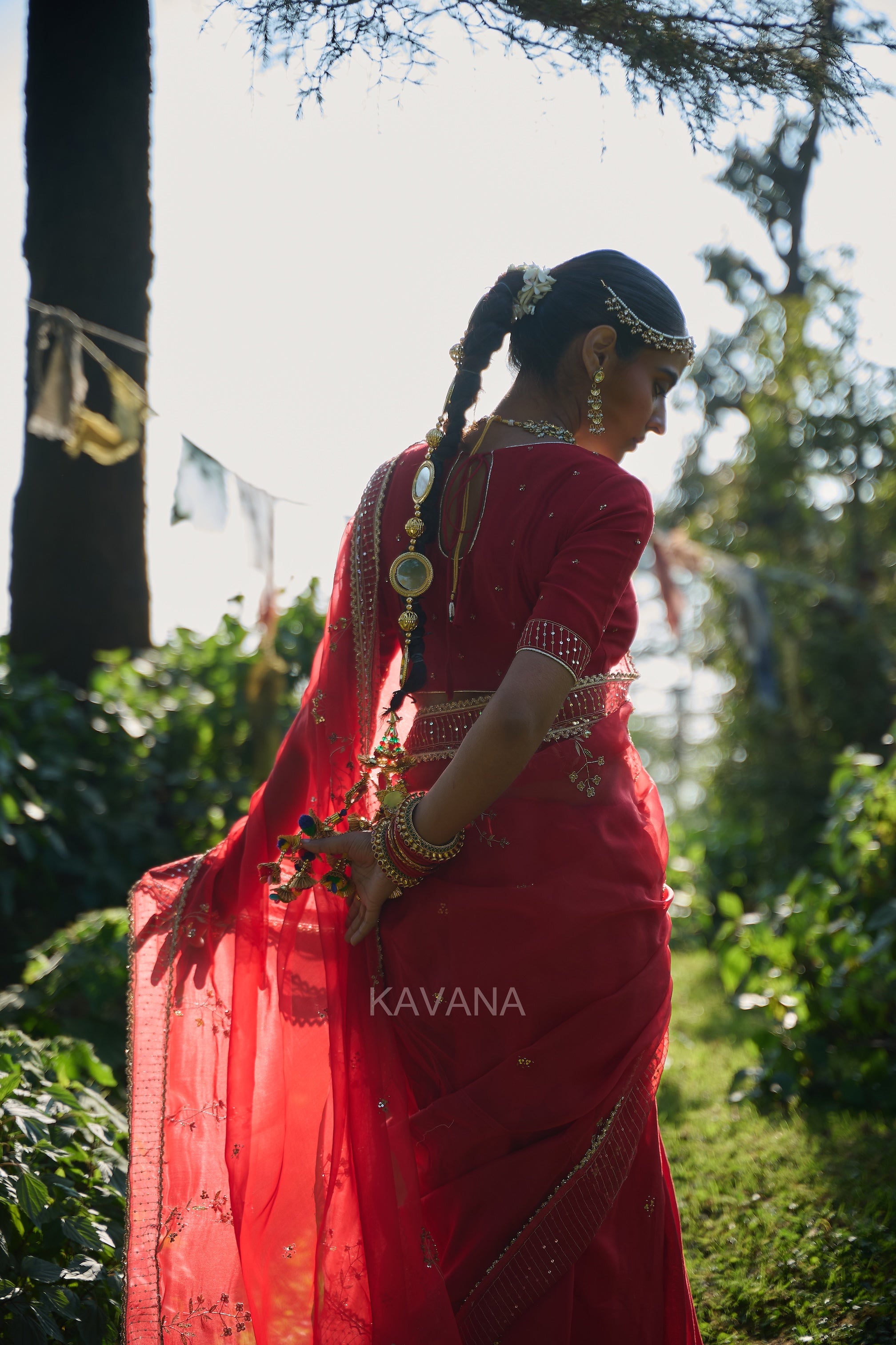 Jhirni Silk Organza Sari