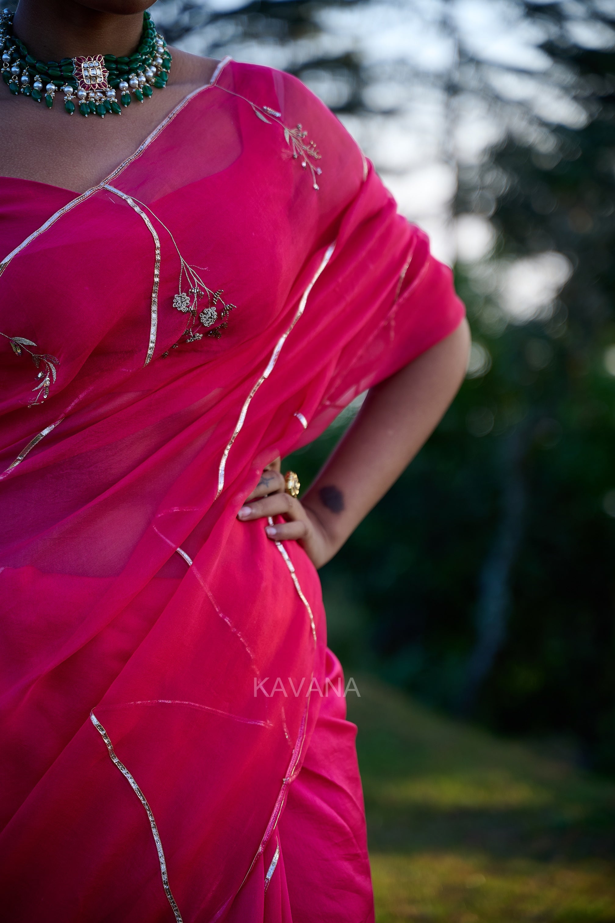 Purva Silk Organza Sari