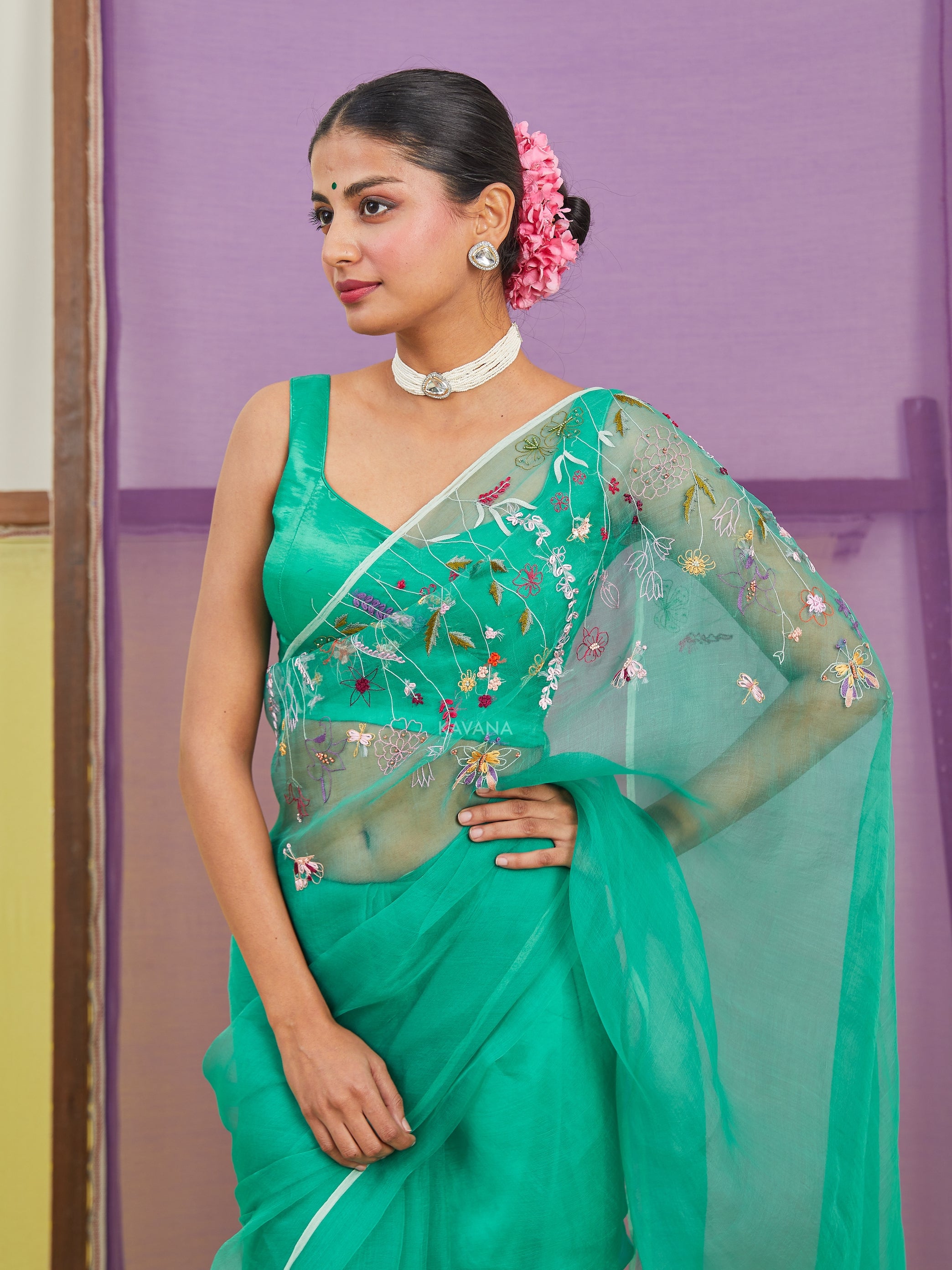 Harit Silk Organza Sari