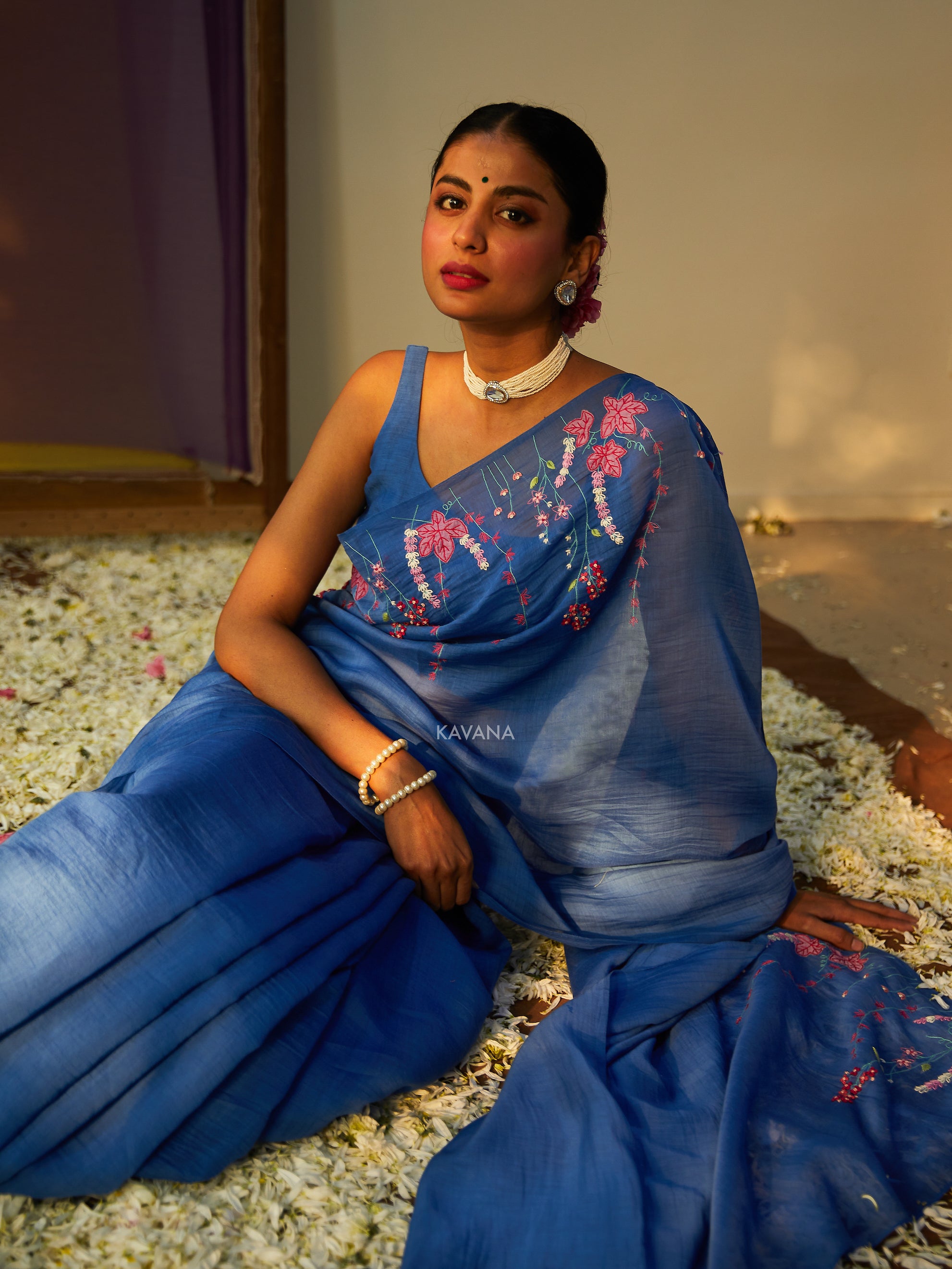 Neelam Chanderi Sari