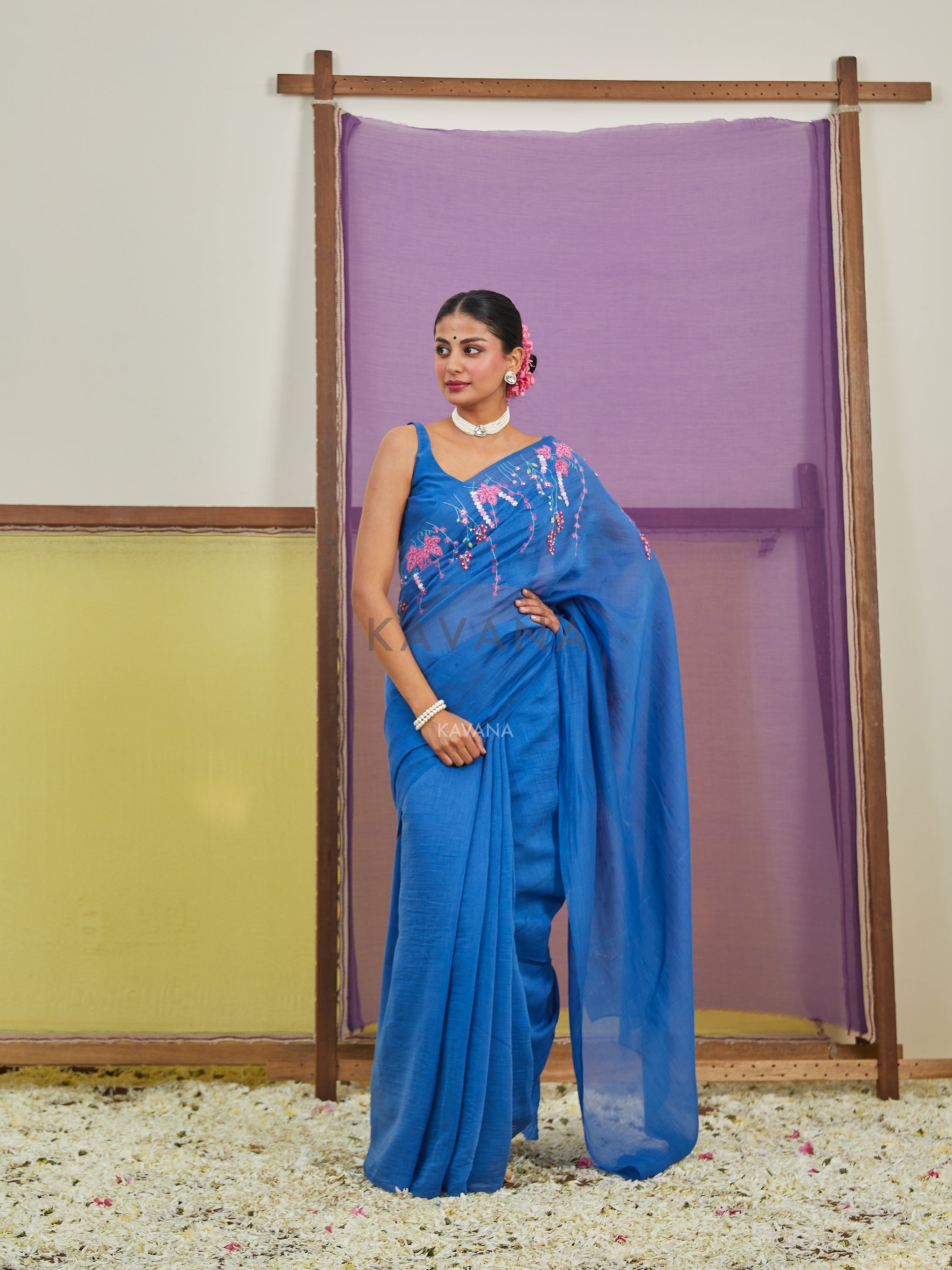 Neelam Chanderi Sari