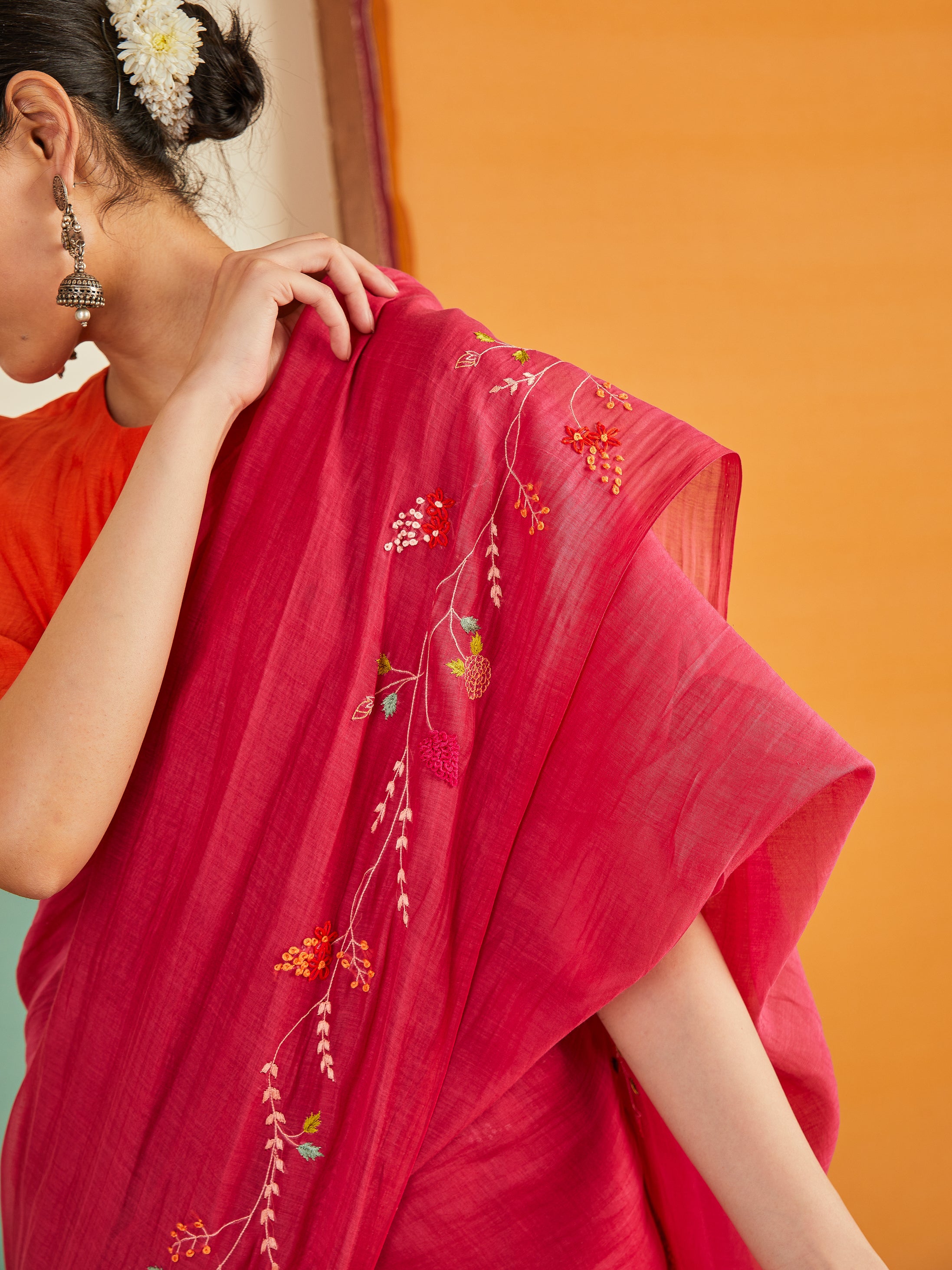 Dahlia Chanderi Sari
