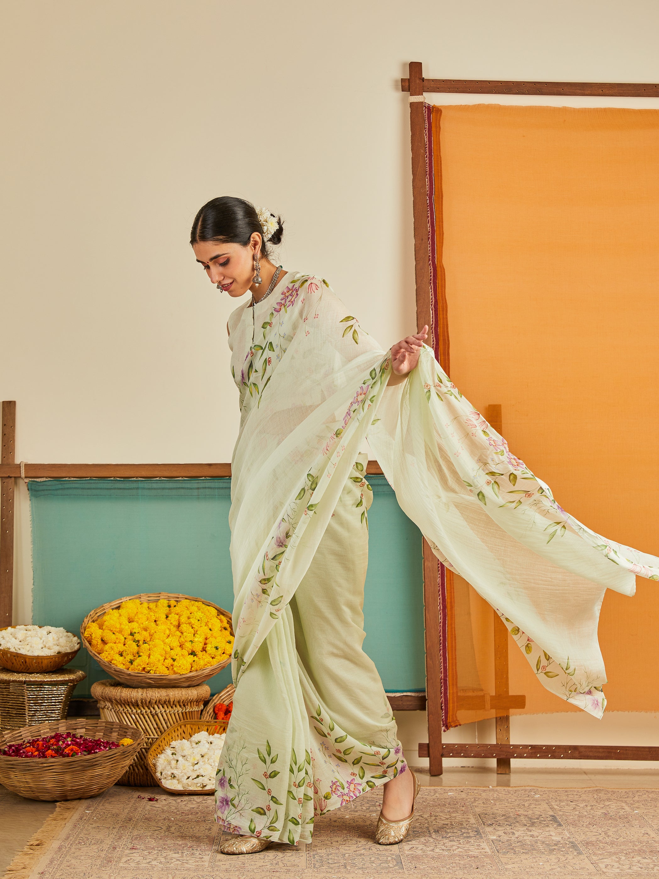 Areej Chanderi Sari
