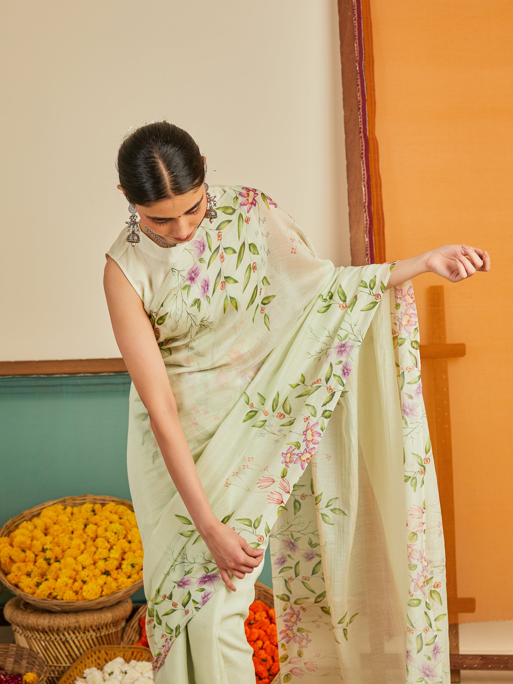 Areej Chanderi Sari