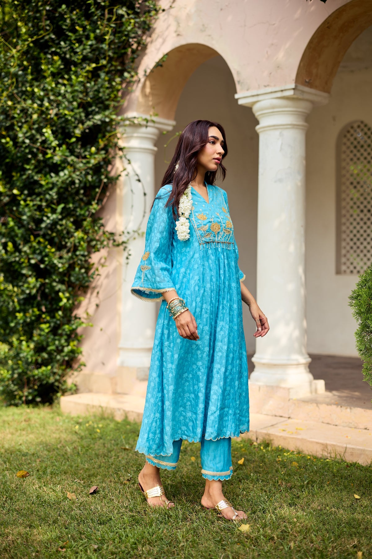 Khazaami Chanderi Kurta Set