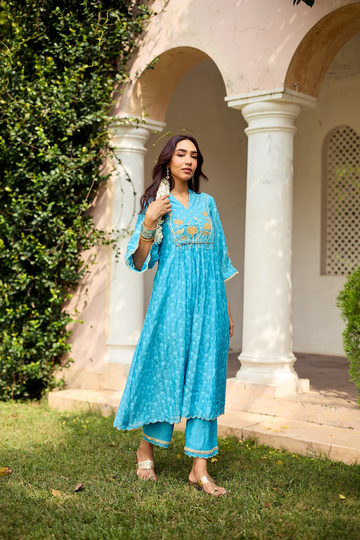 Khazaami Chanderi Kurta Set