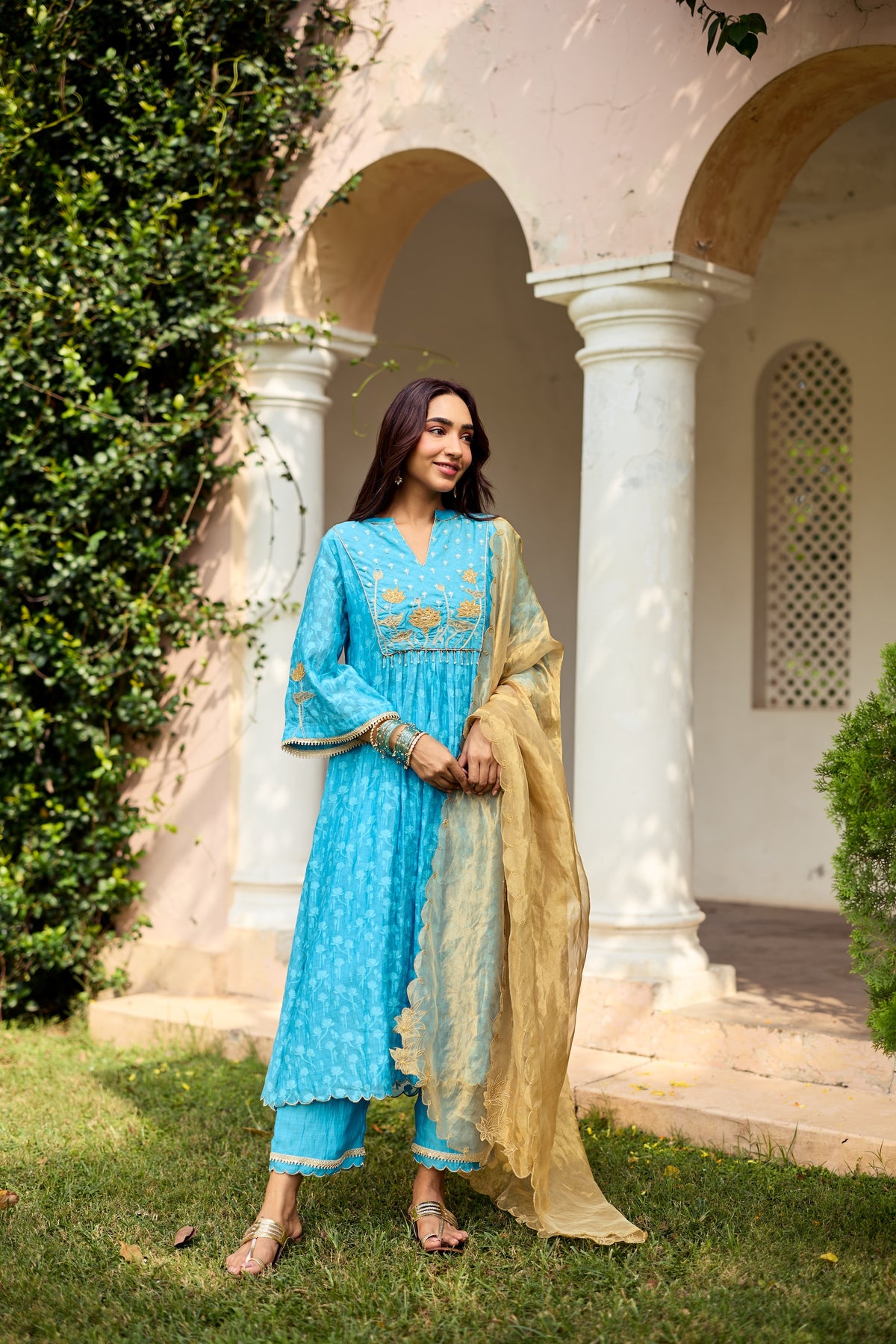 Khazaami Chanderi Kurta Set