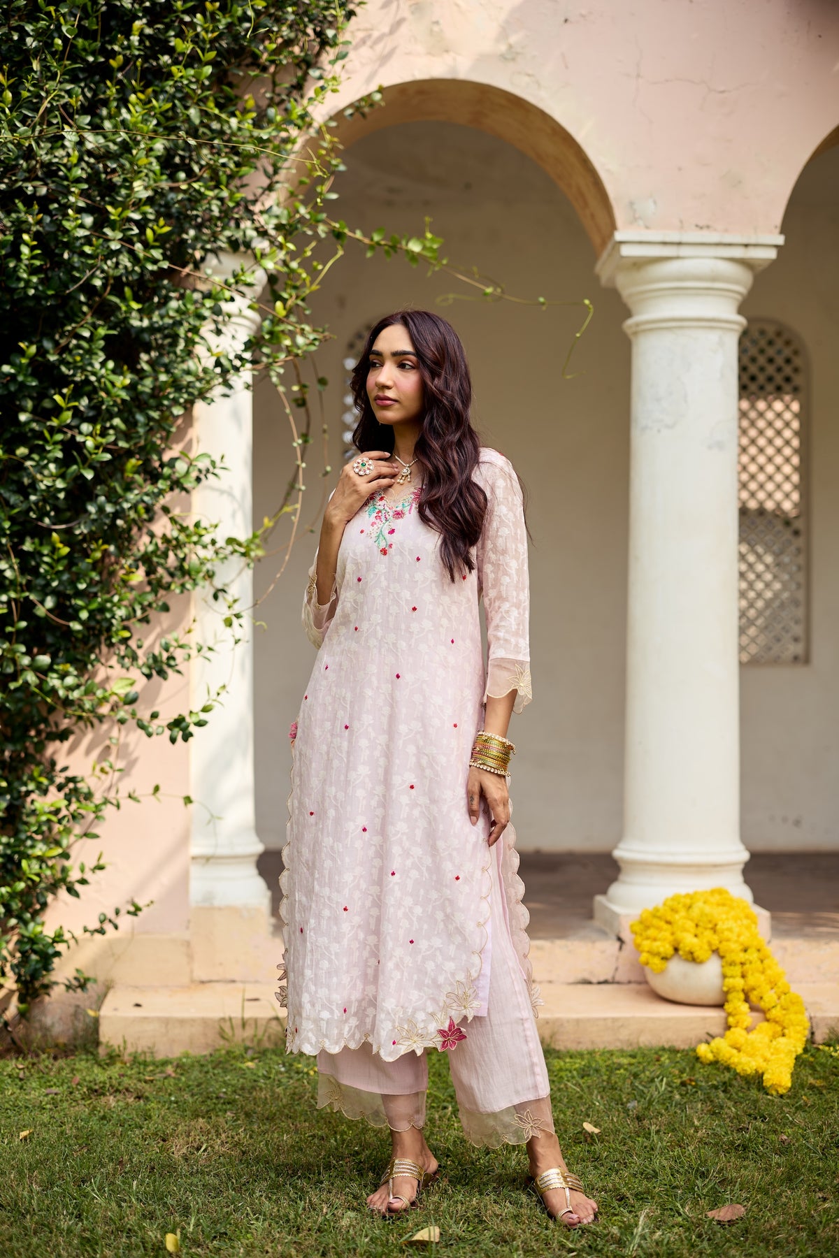 Hoorain Chanderi Kurta Set