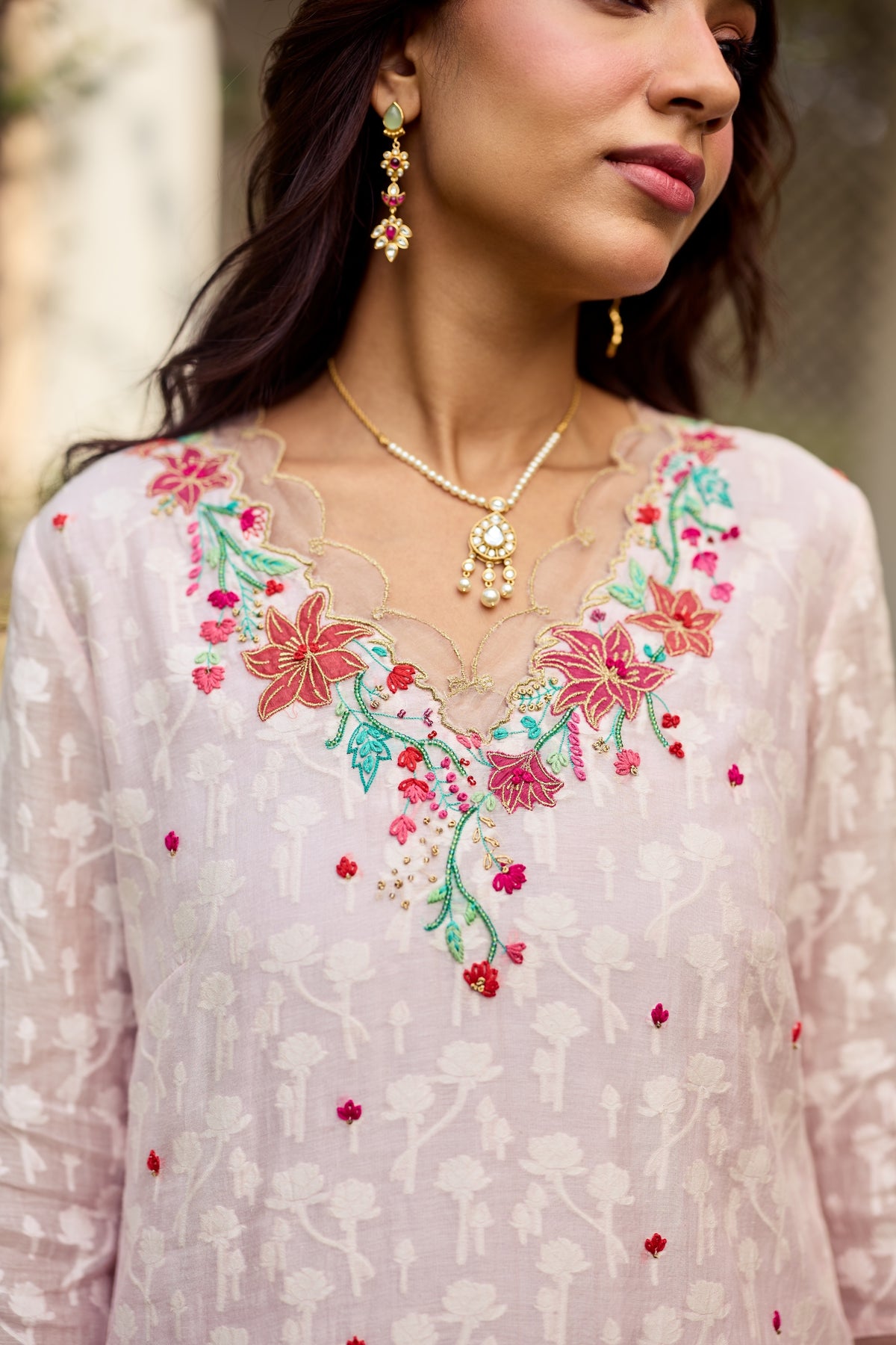 Hoorain Chanderi Kurta Set