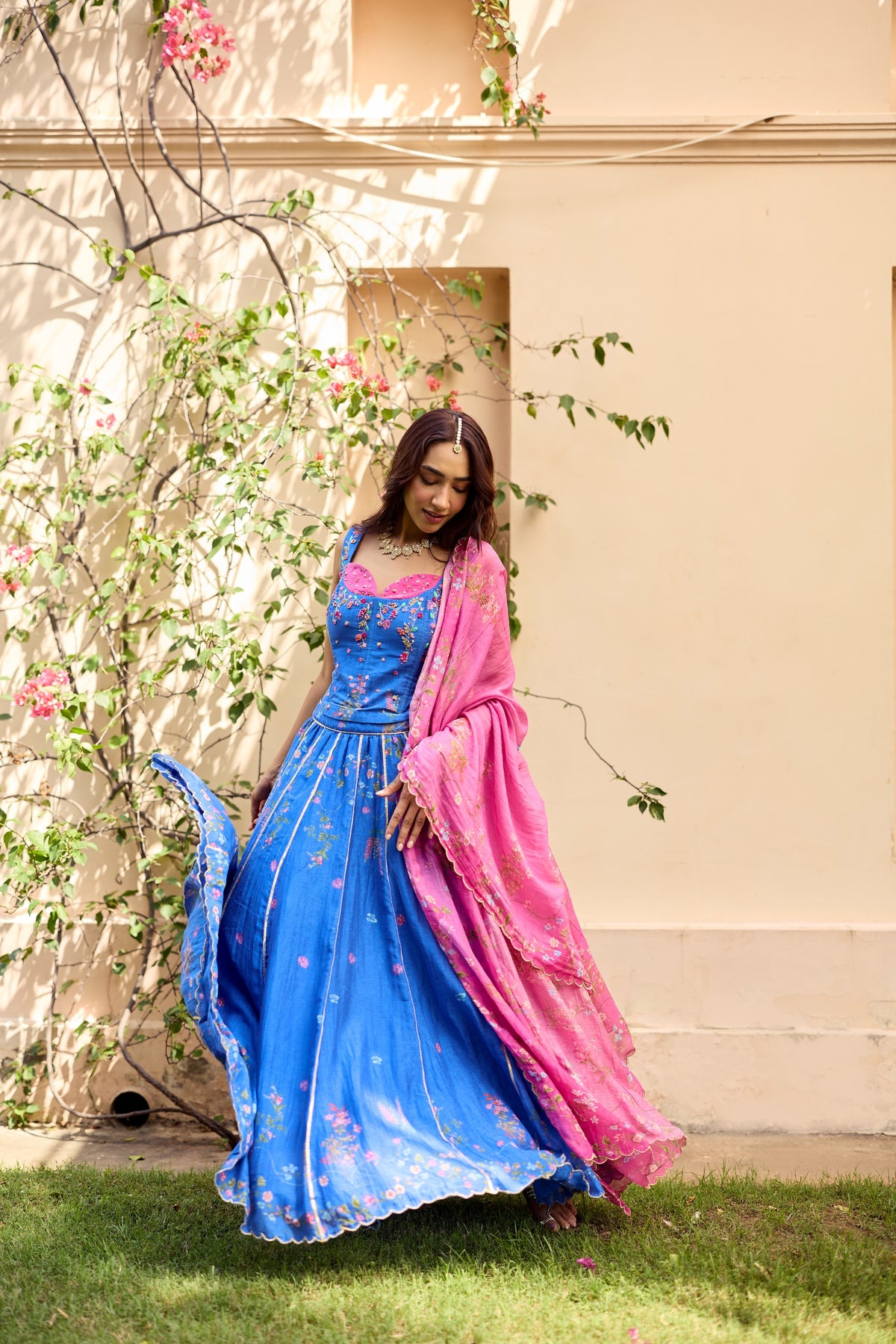 Neesa Chanderi Lehenga Set