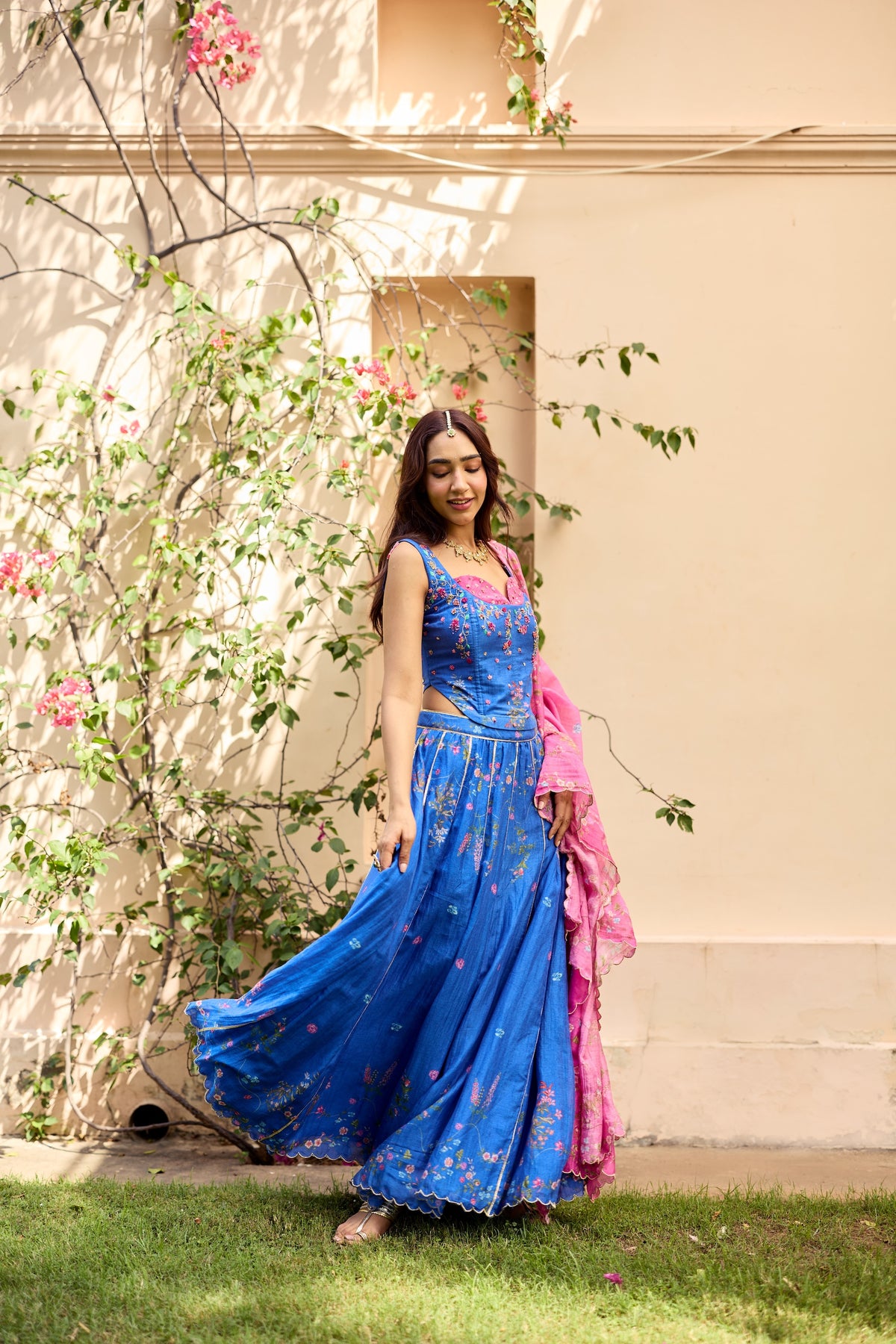 Neesa Chanderi Lehenga Set