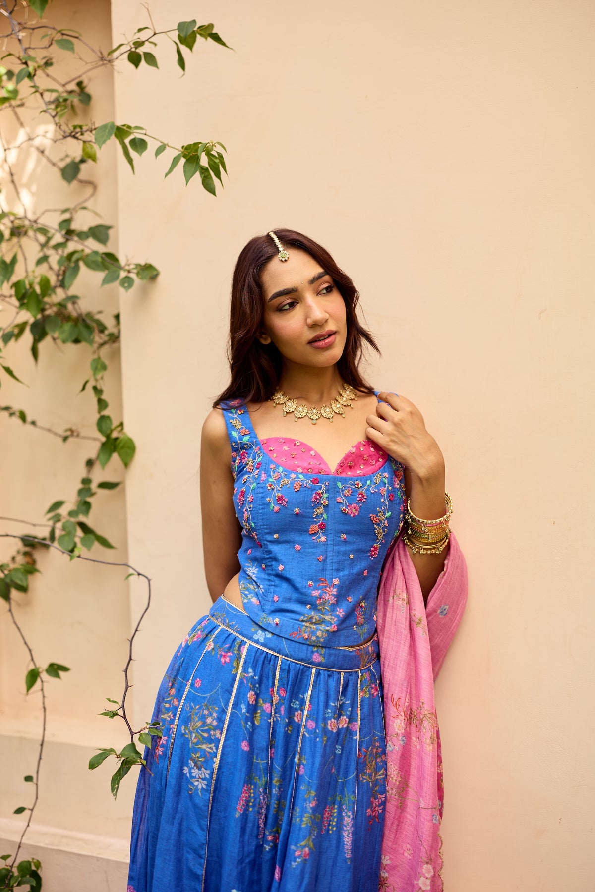 Neesa Chanderi Lehenga Set