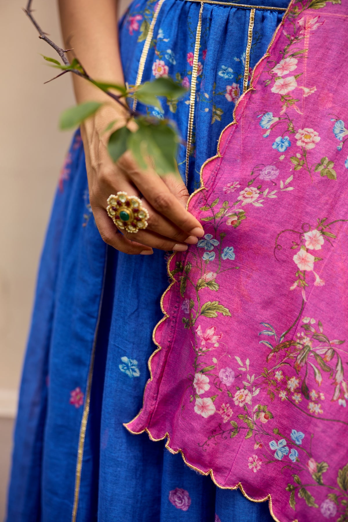 Neesa Chanderi Lehenga Set
