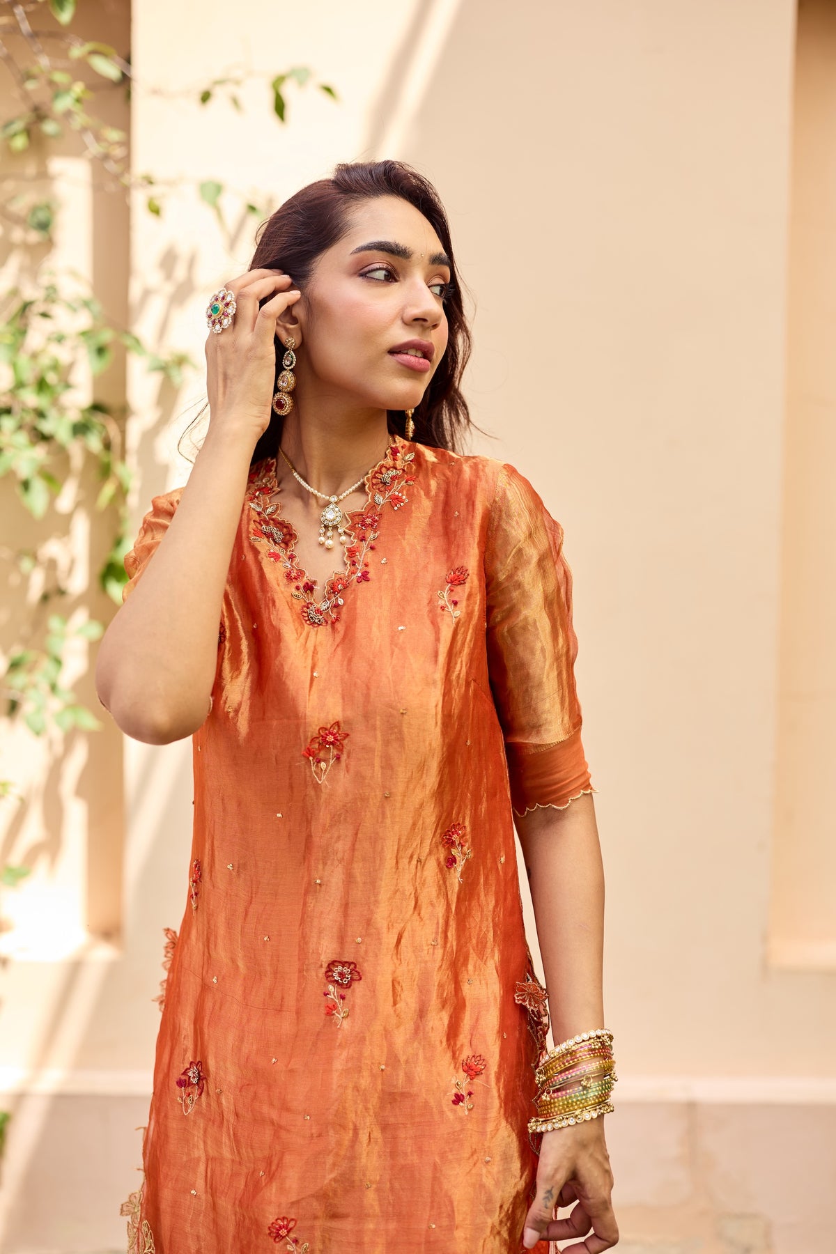 Varahi Silk Tissue Kurta Set