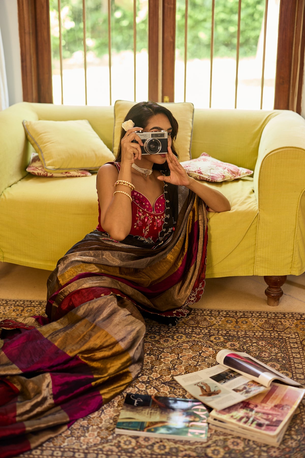 Gauri Tissue Silk Stripe Sari