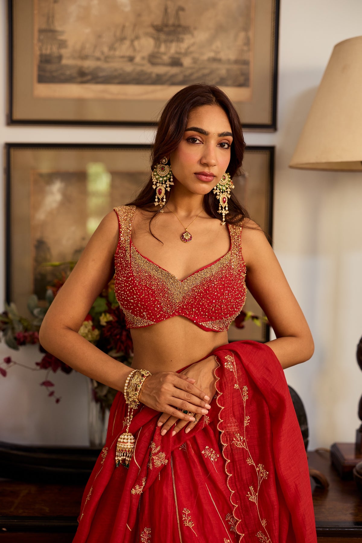 Mehr Chanderi Lehenga Set