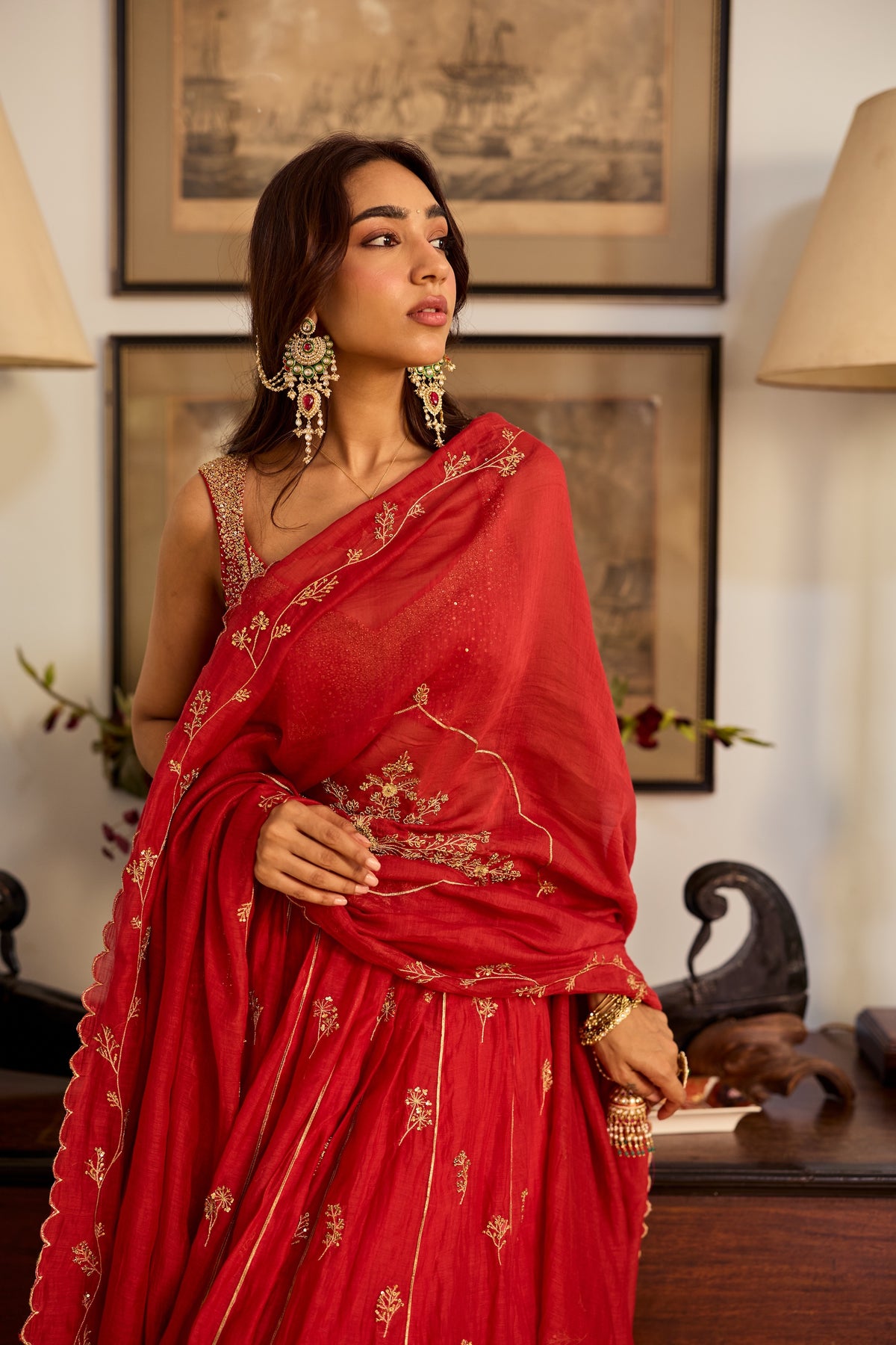 Mehr Chanderi Lehenga Set