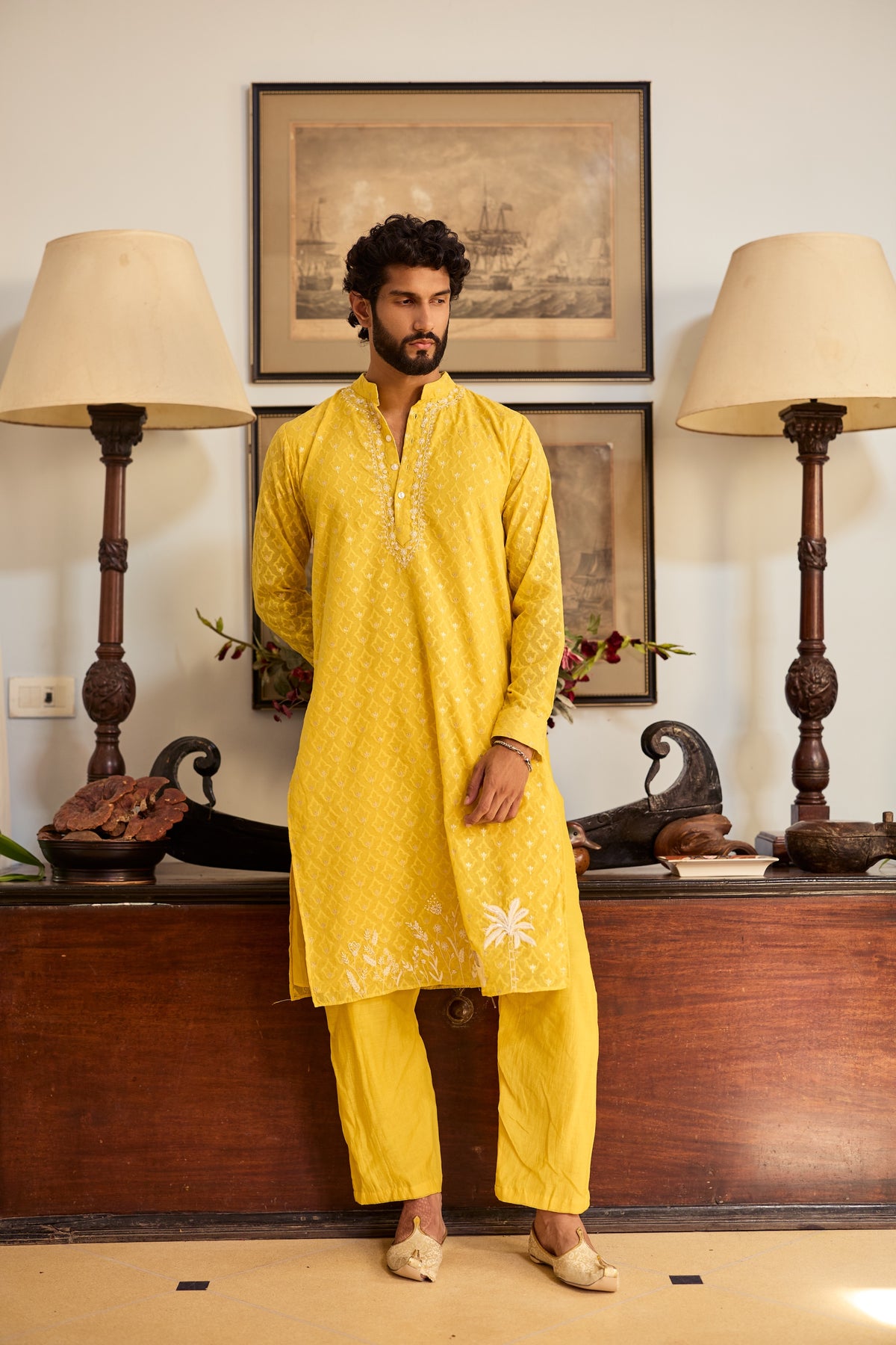 Zarf Men Chanderi Kurta Set