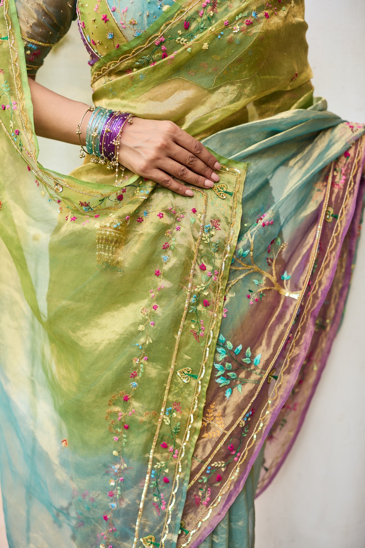 Saanjh Silk Tissue Sari