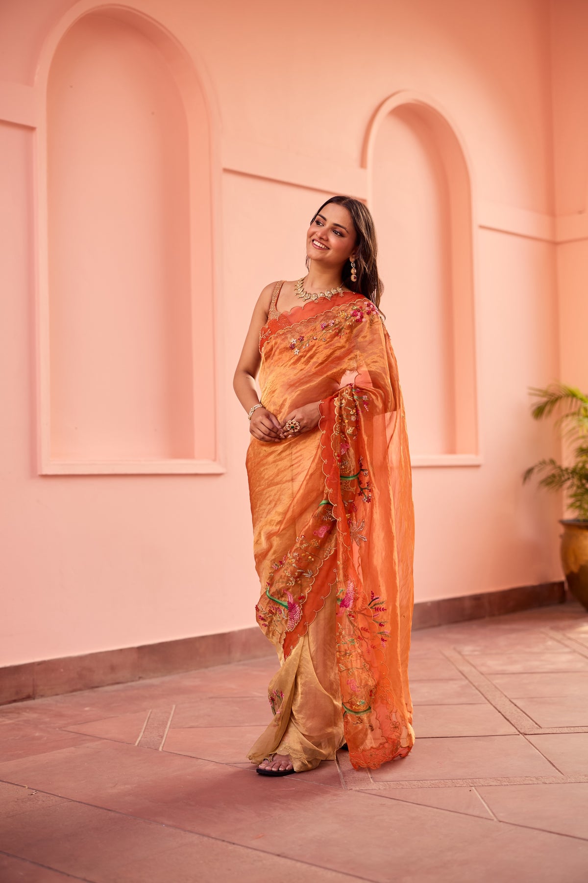 Dhara Slk Tissue Sari