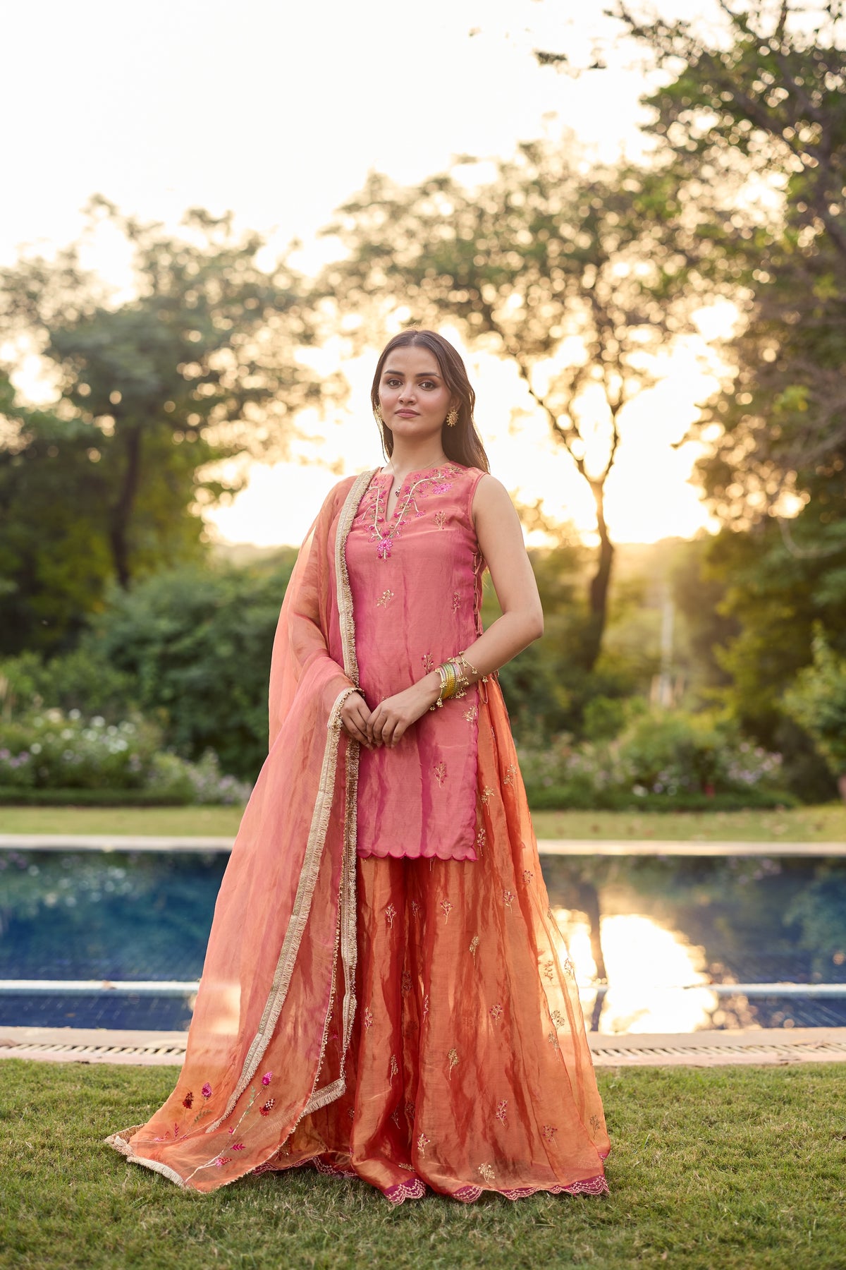 Keya Silk Tissue Kurta Set