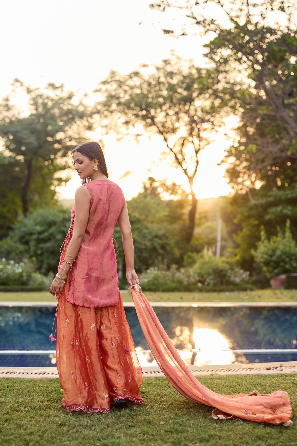 Keya Silk Tissue Kurta Set
