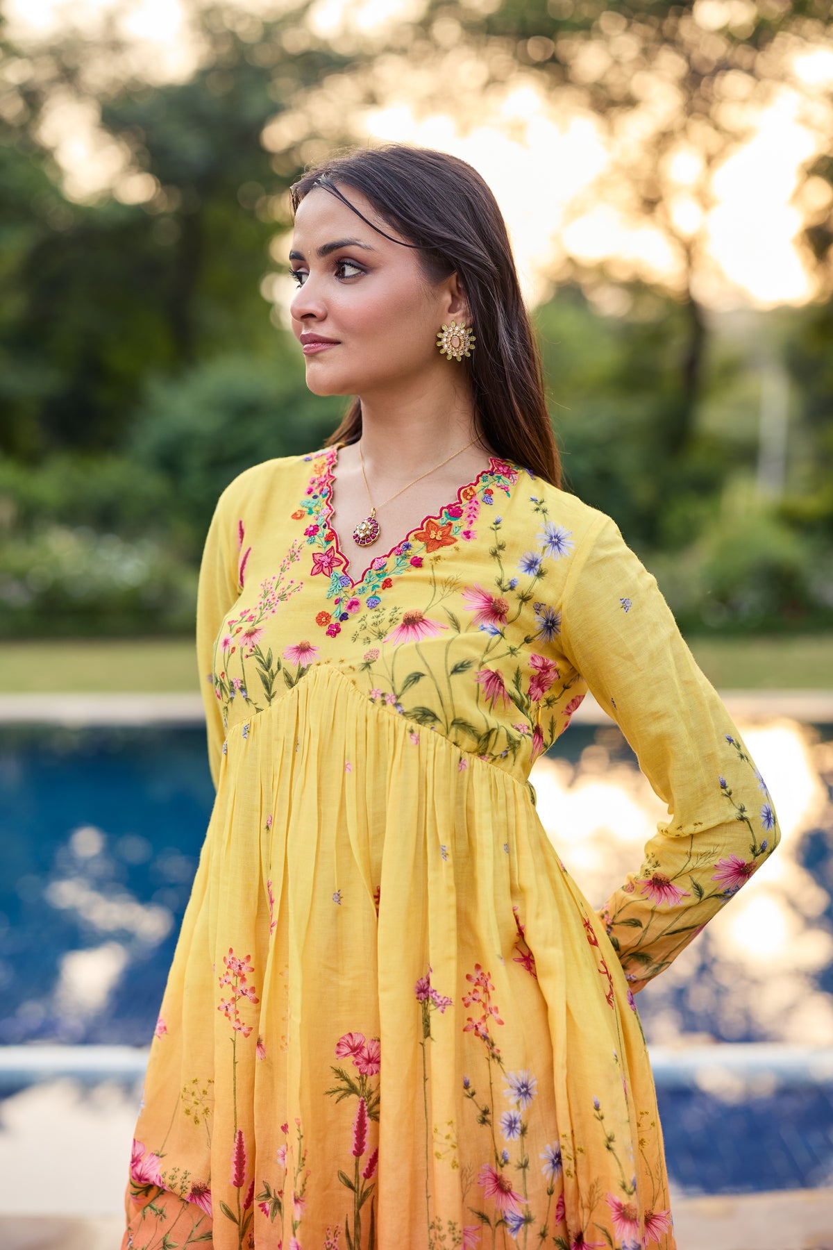 Bindu Chanderi Kurta Set