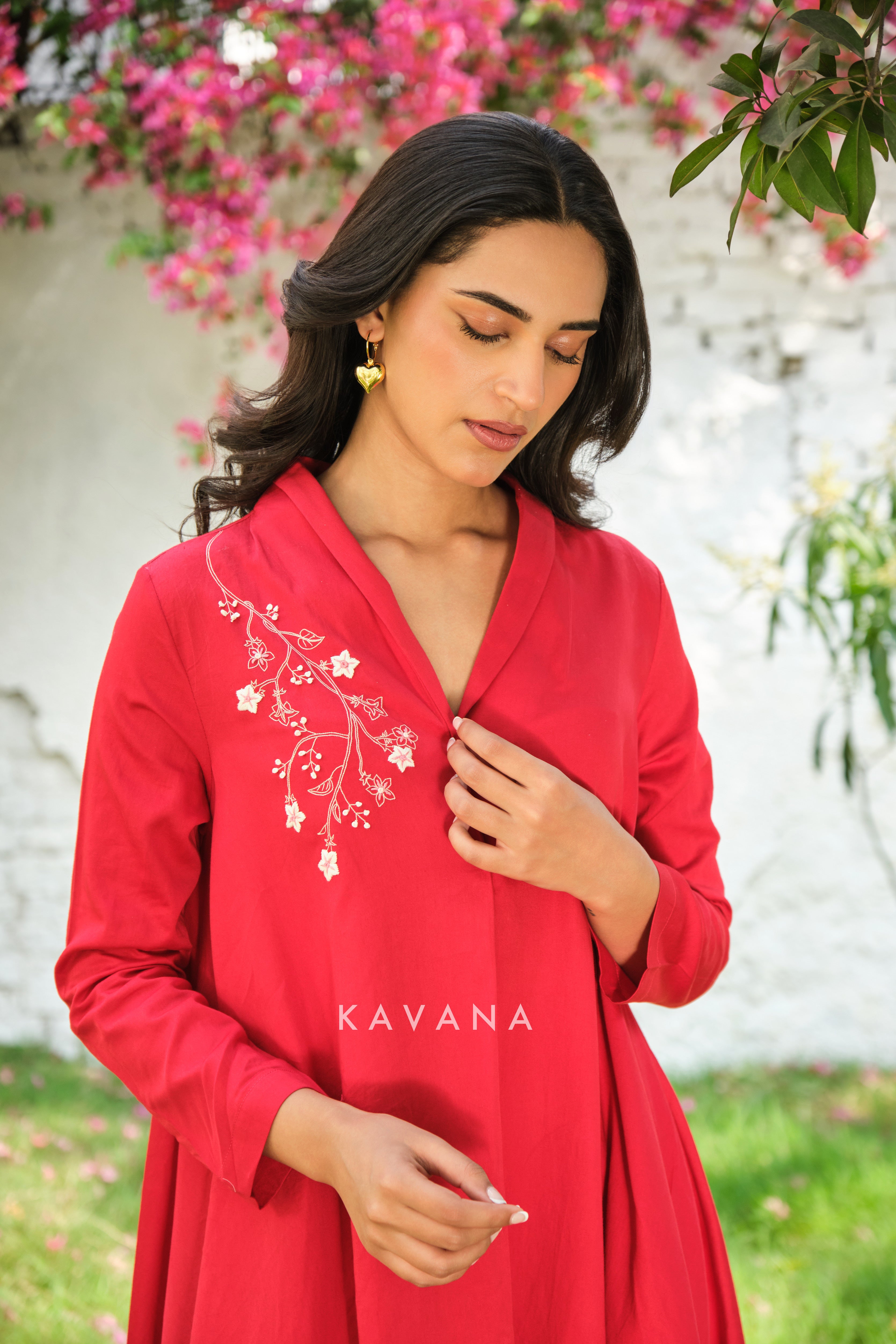 Hibiscus kurta set