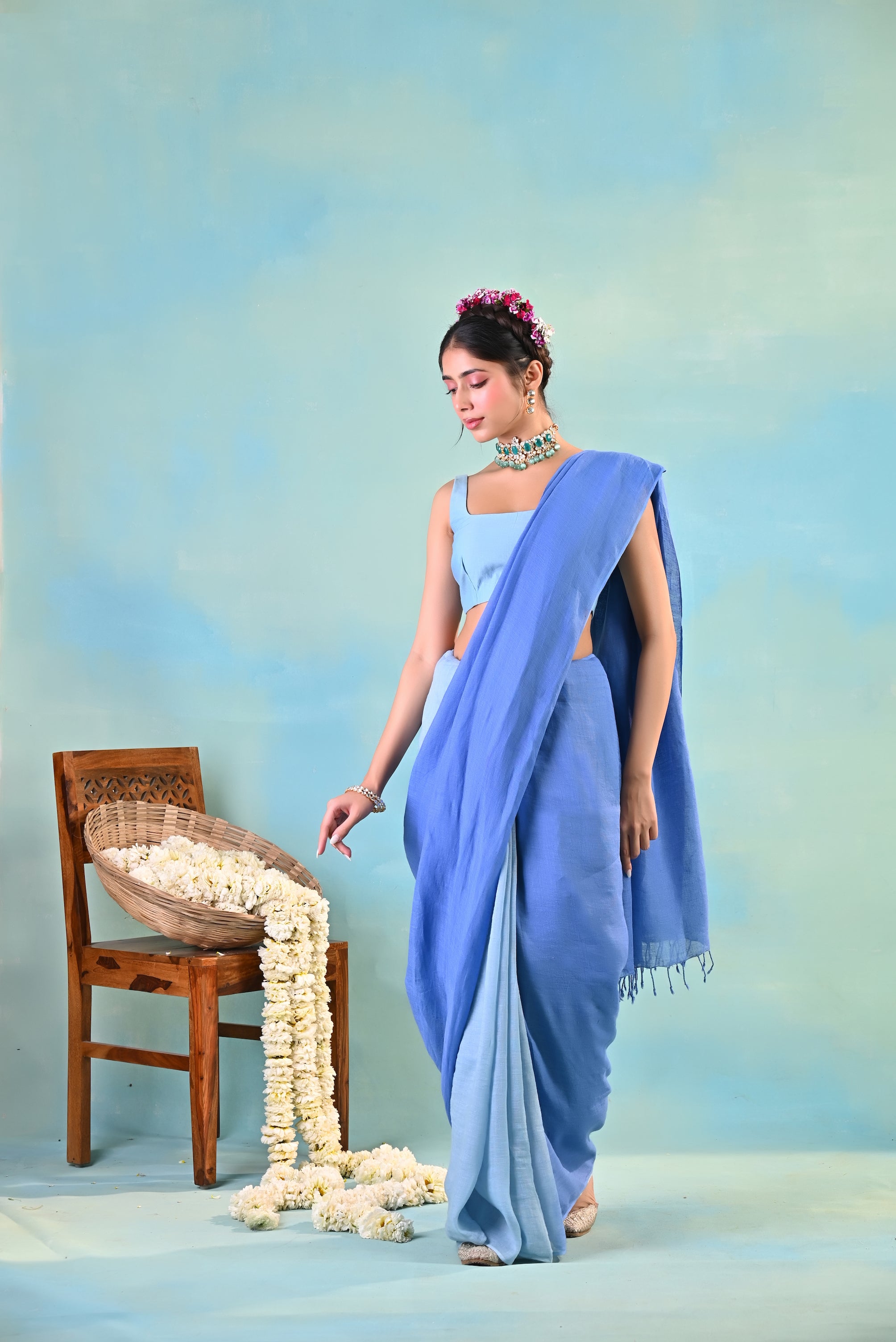 Jheel Linen Sari