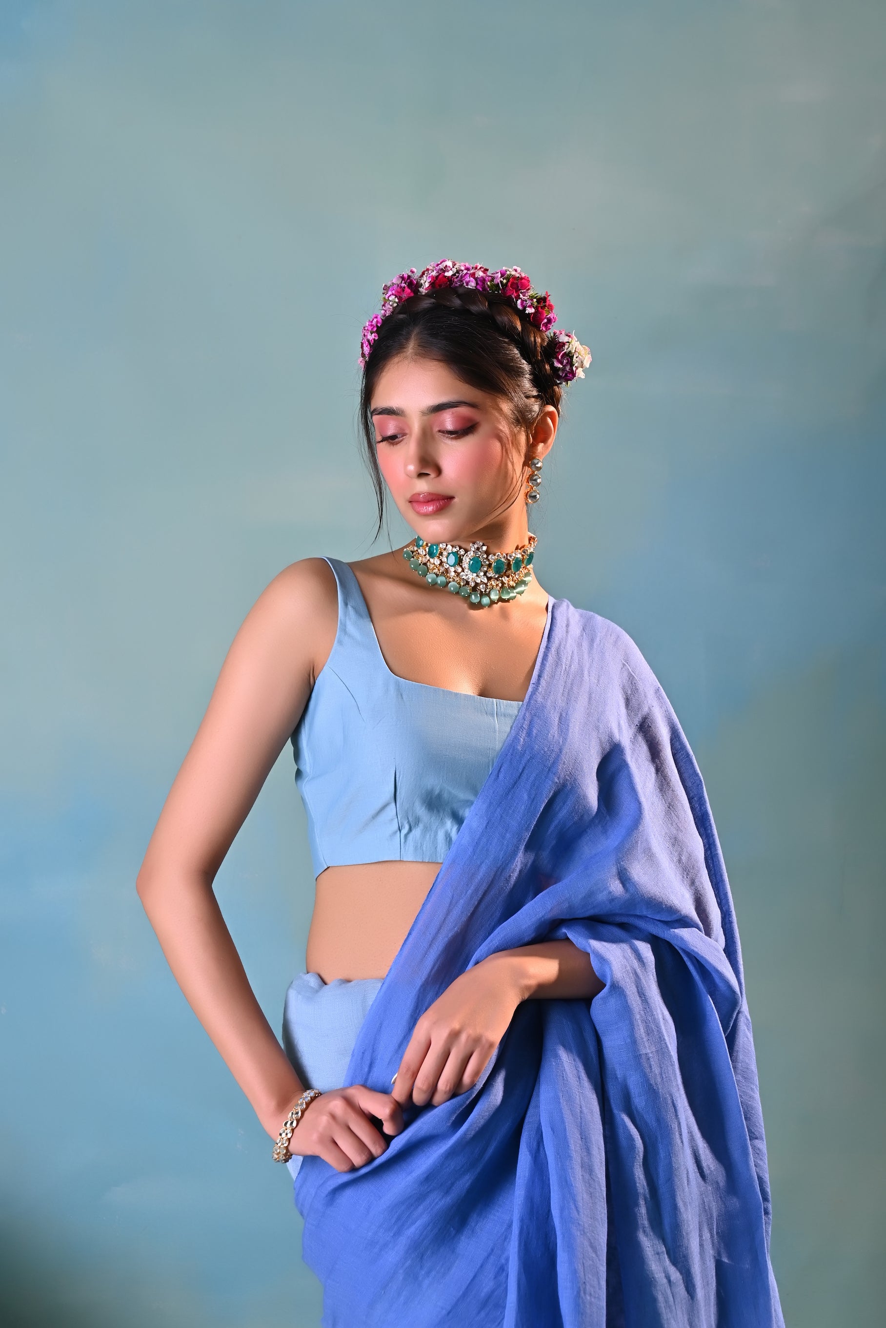 Jheel Linen Sari