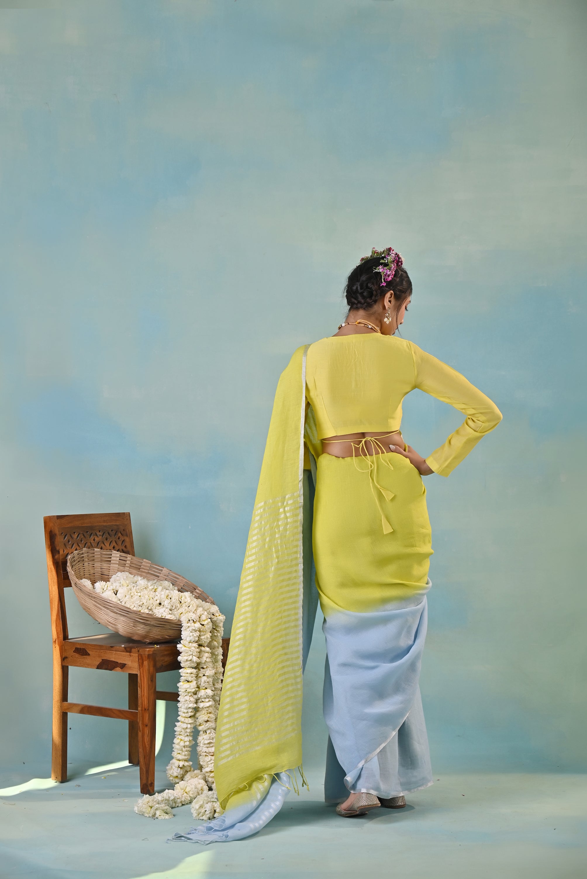 Sabz Linen Sari