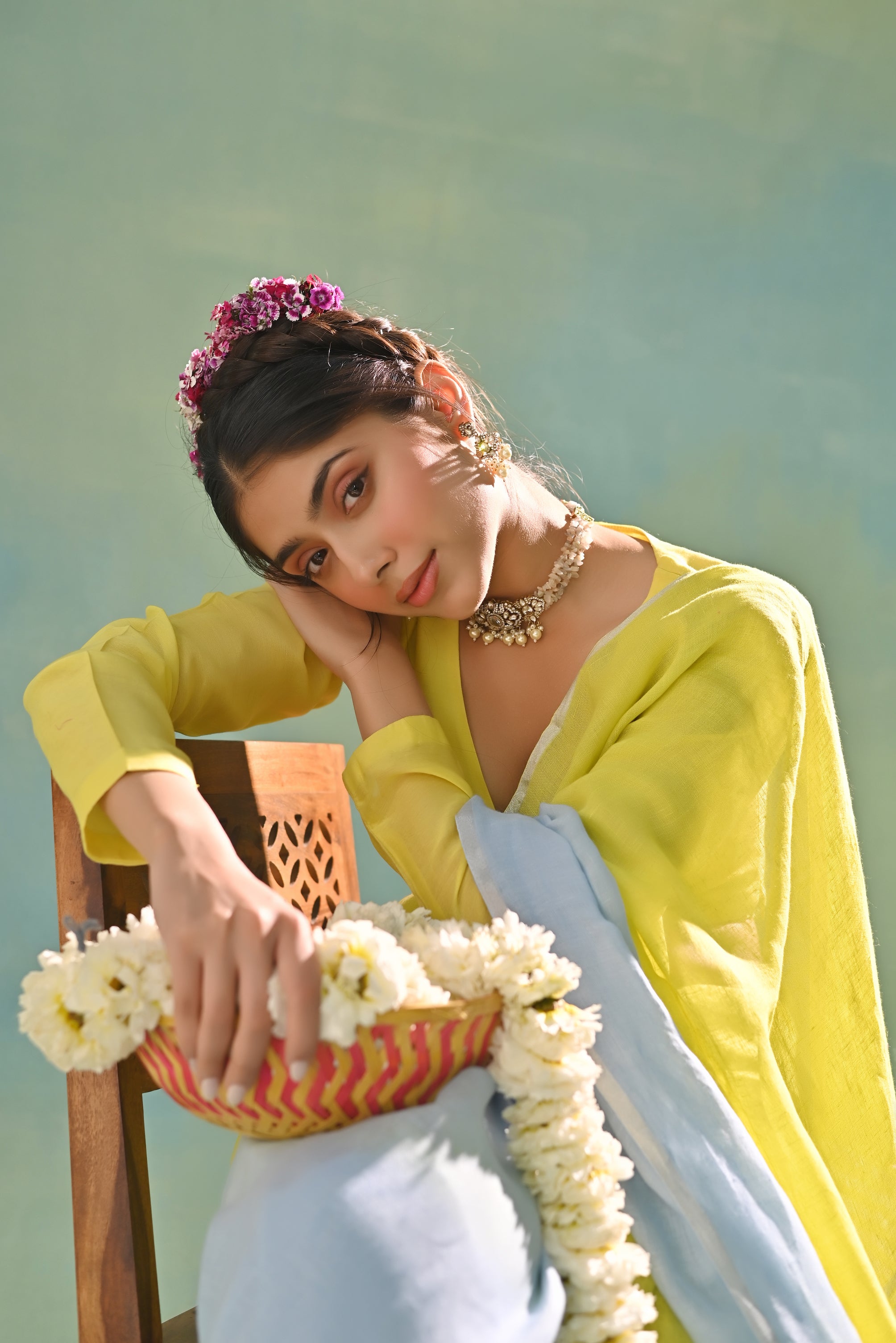 Sabz Linen Sari