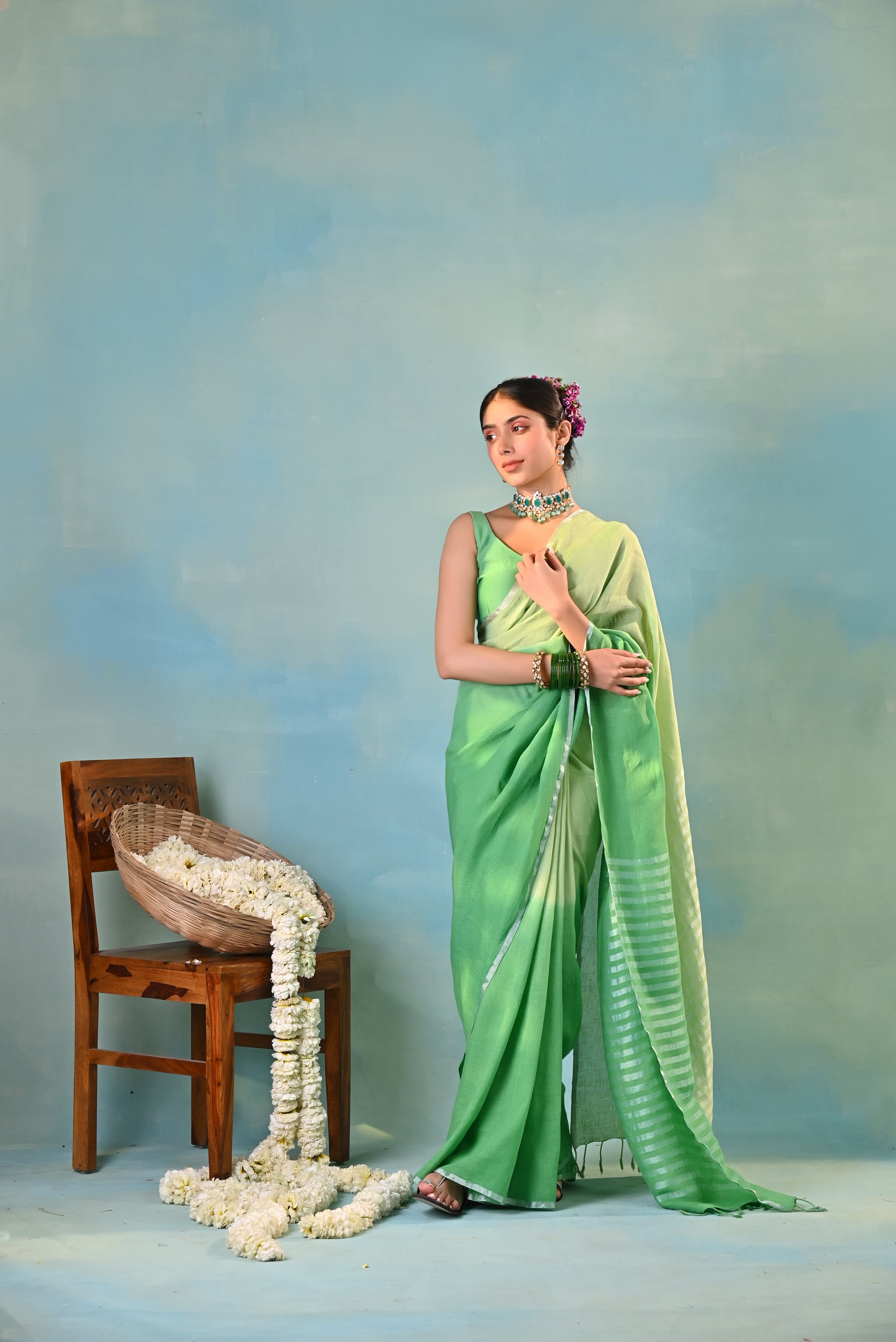 Bahar Linen Sari