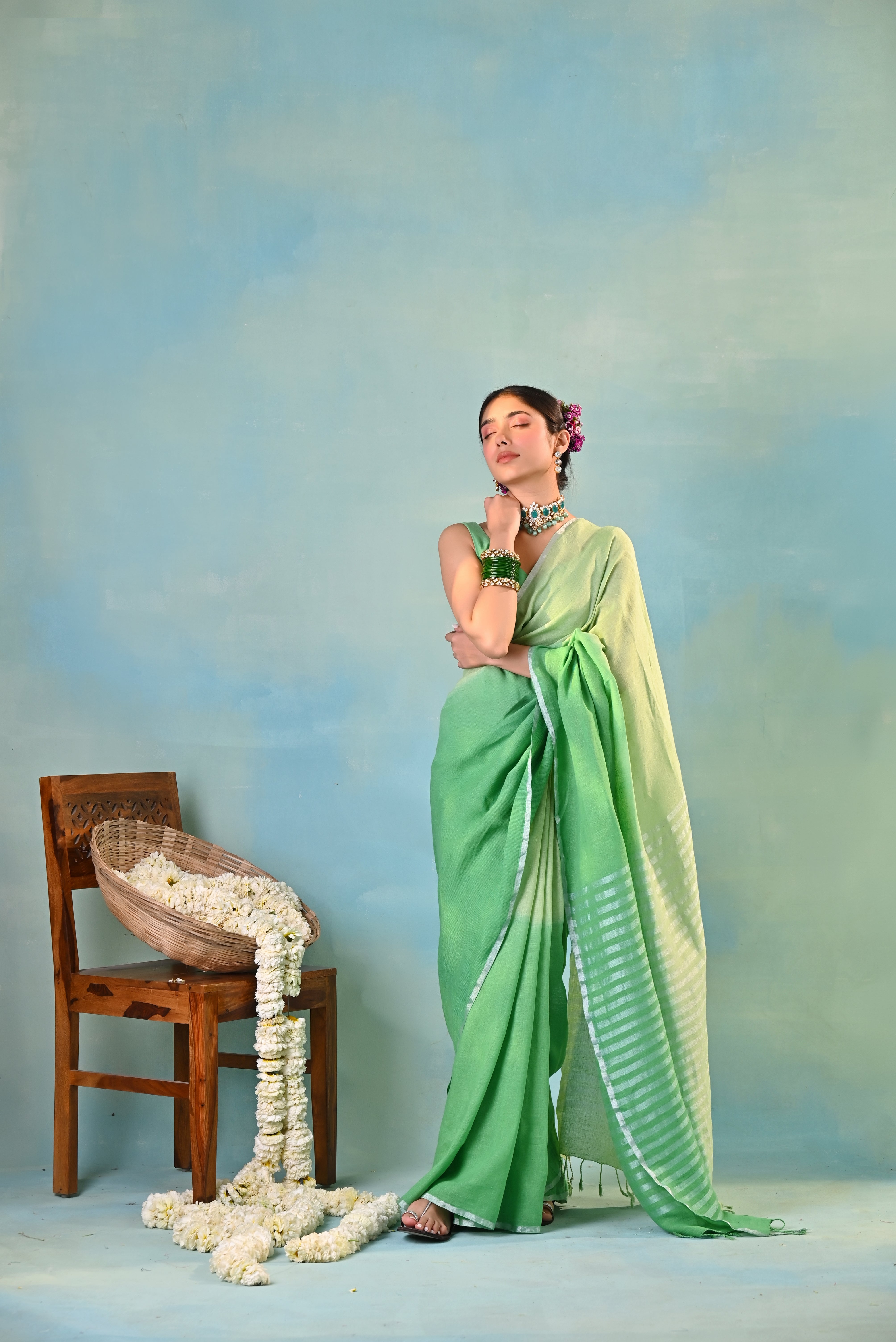 Bahar Linen Sari