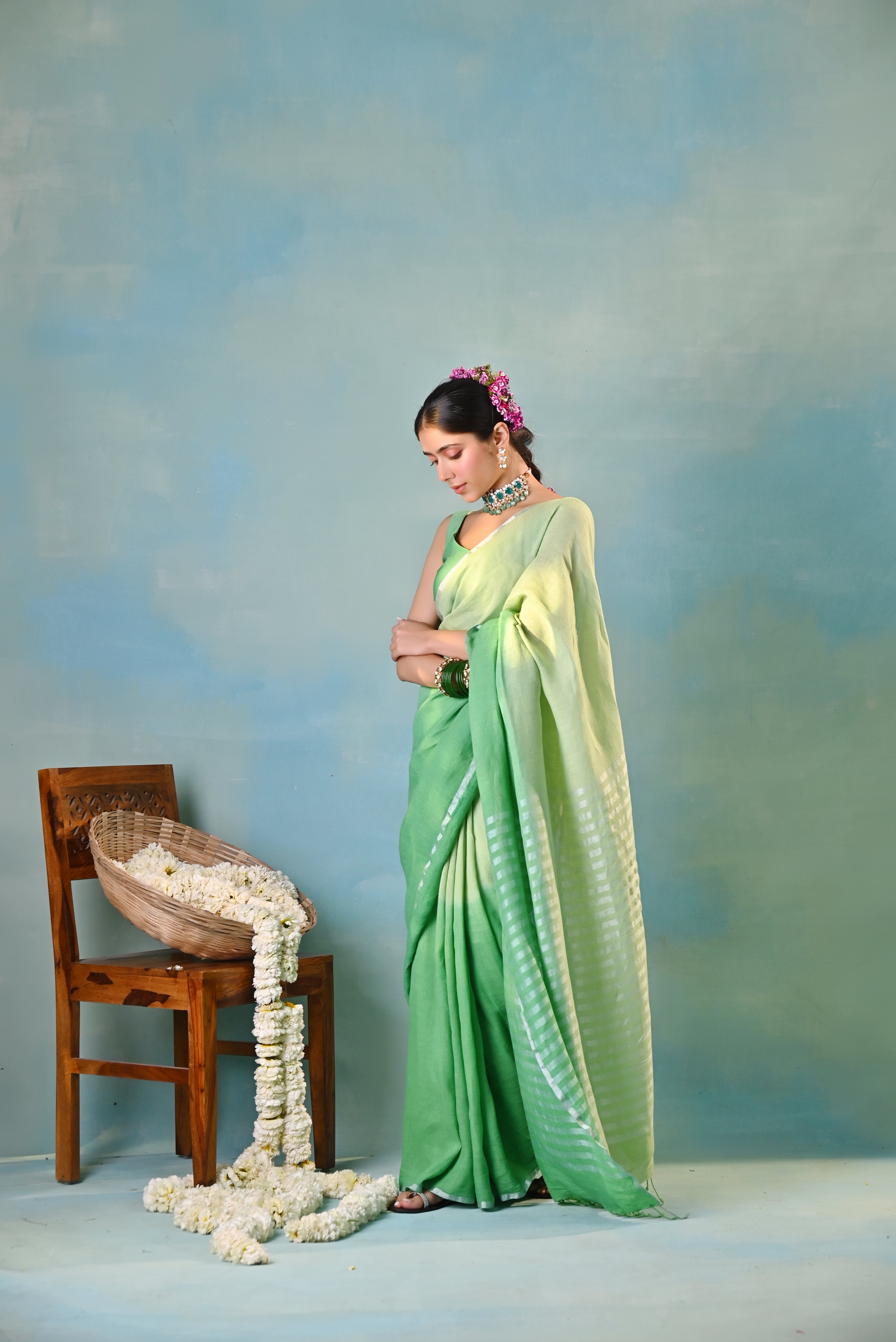 Bahar Linen Sari