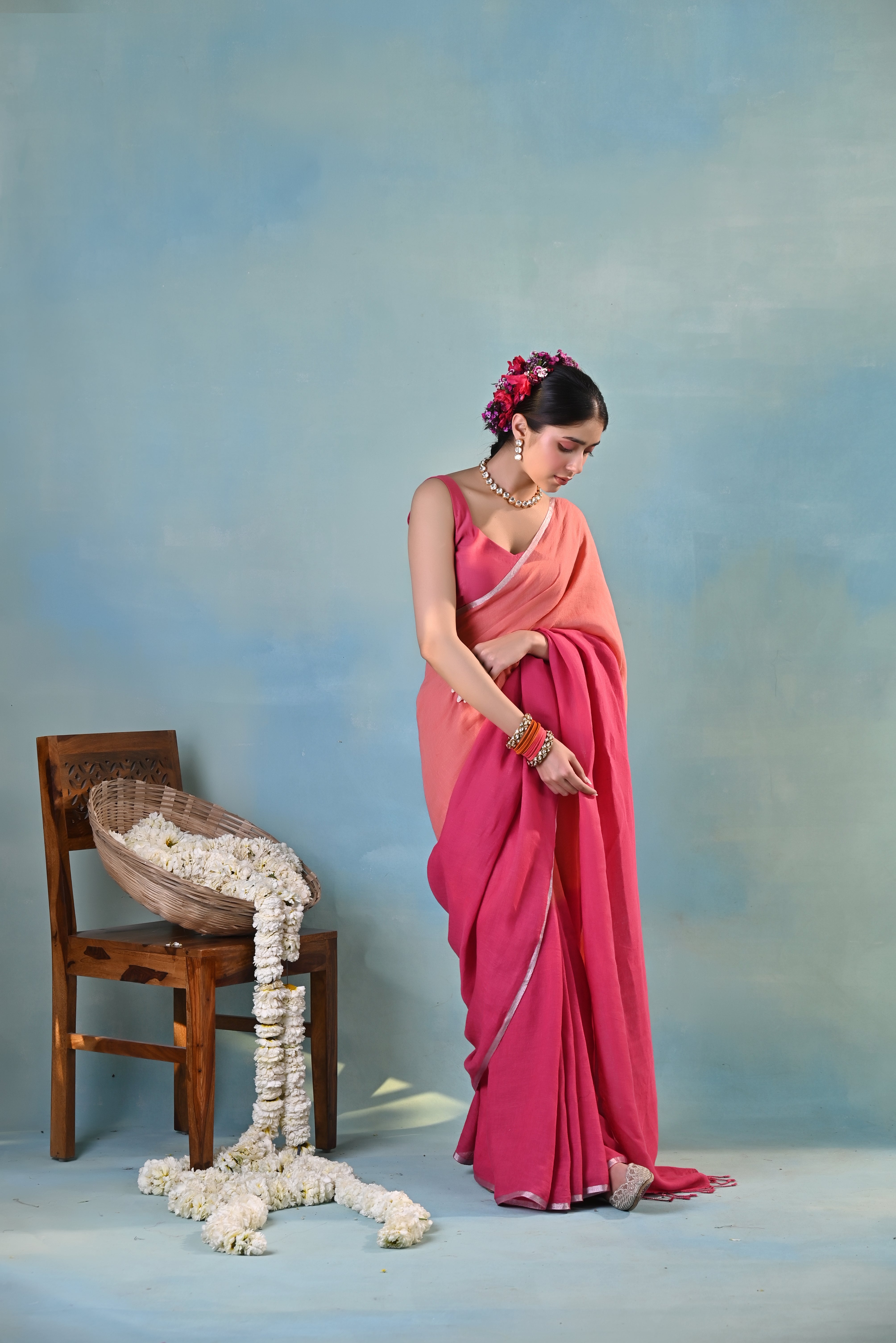 Shafaq Linen Sari