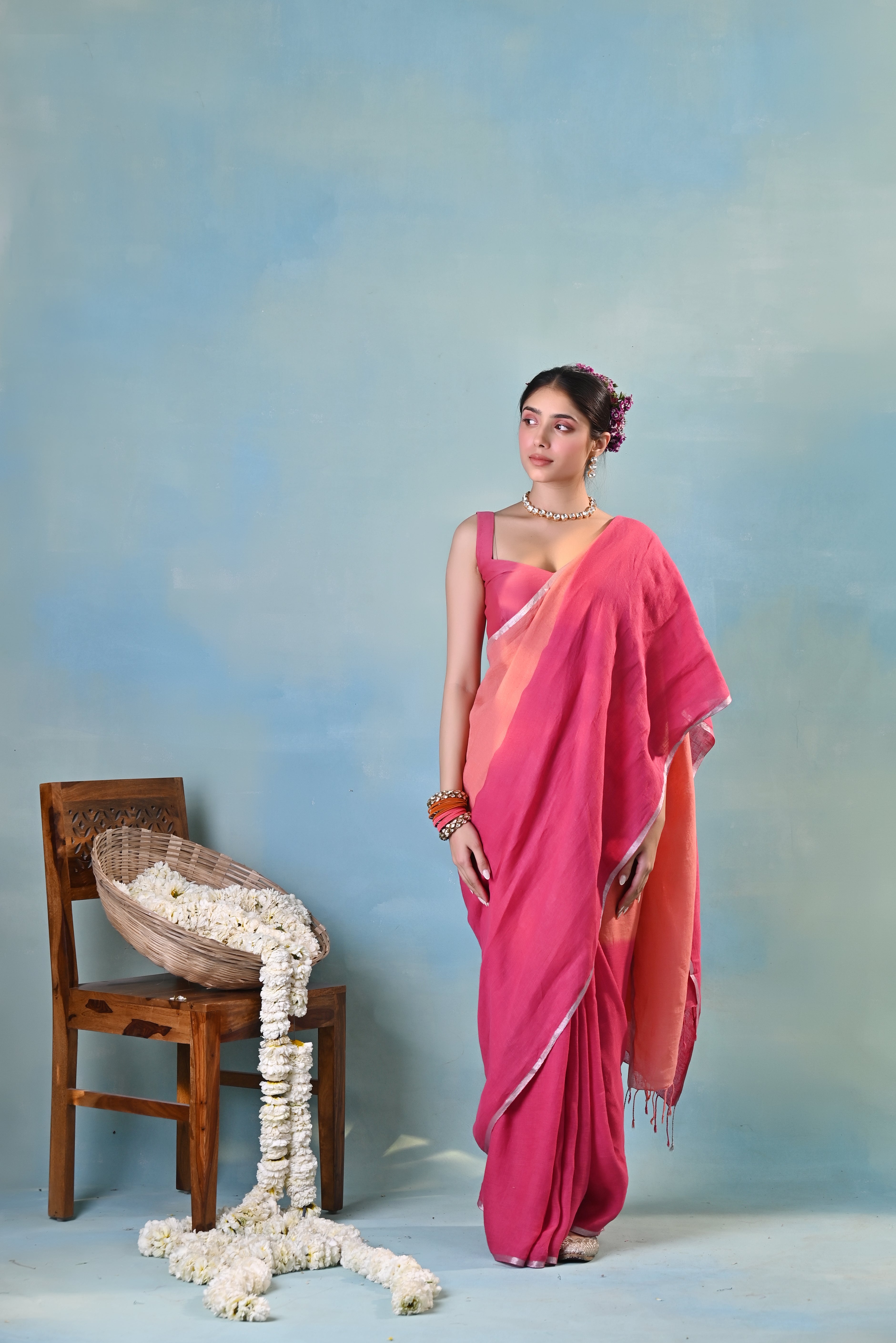 Shafaq Linen Sari