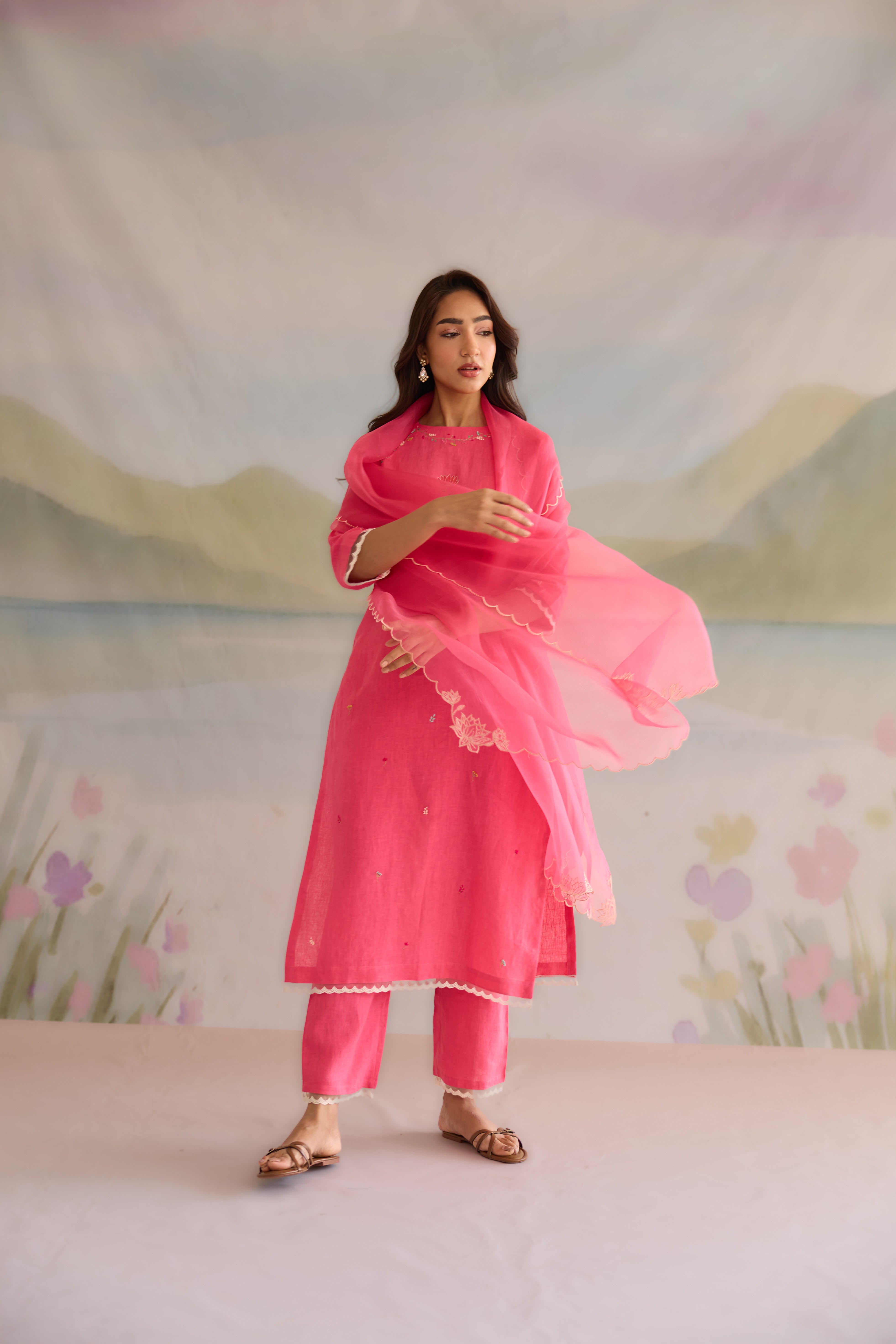 Ruby Linen Kurta Set