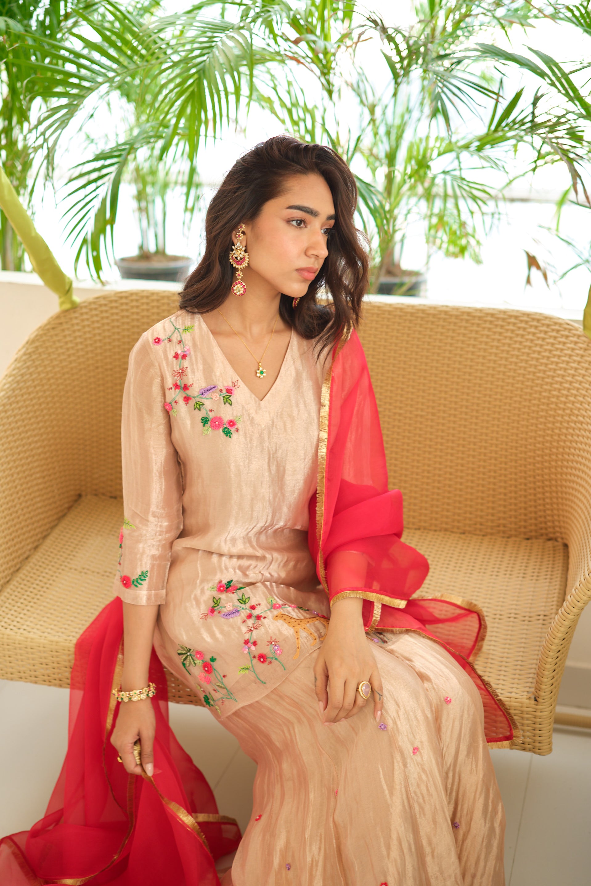 Aarohi Silk Tissue Kurta Set