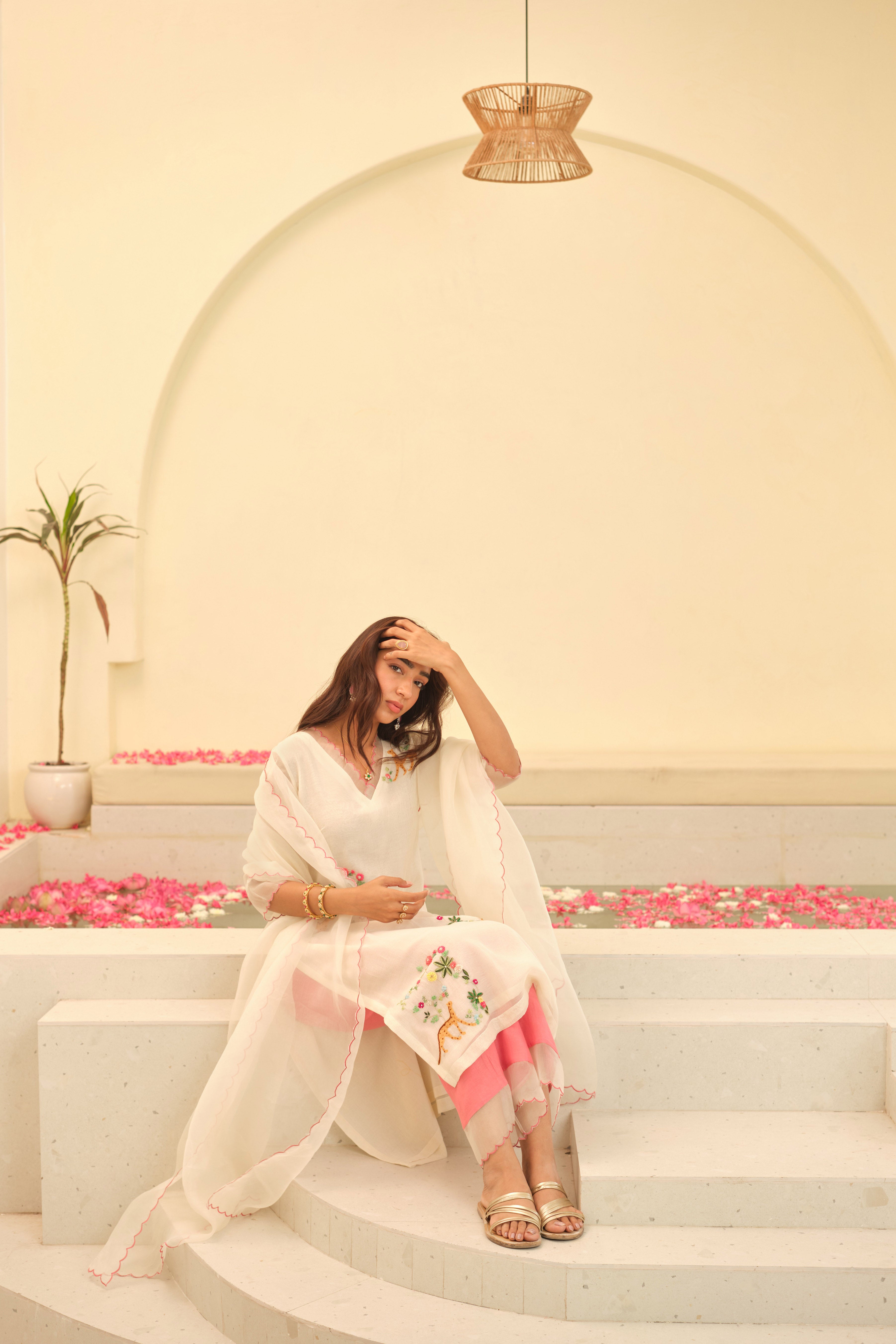 Shubhi Chanderi Kurta Set