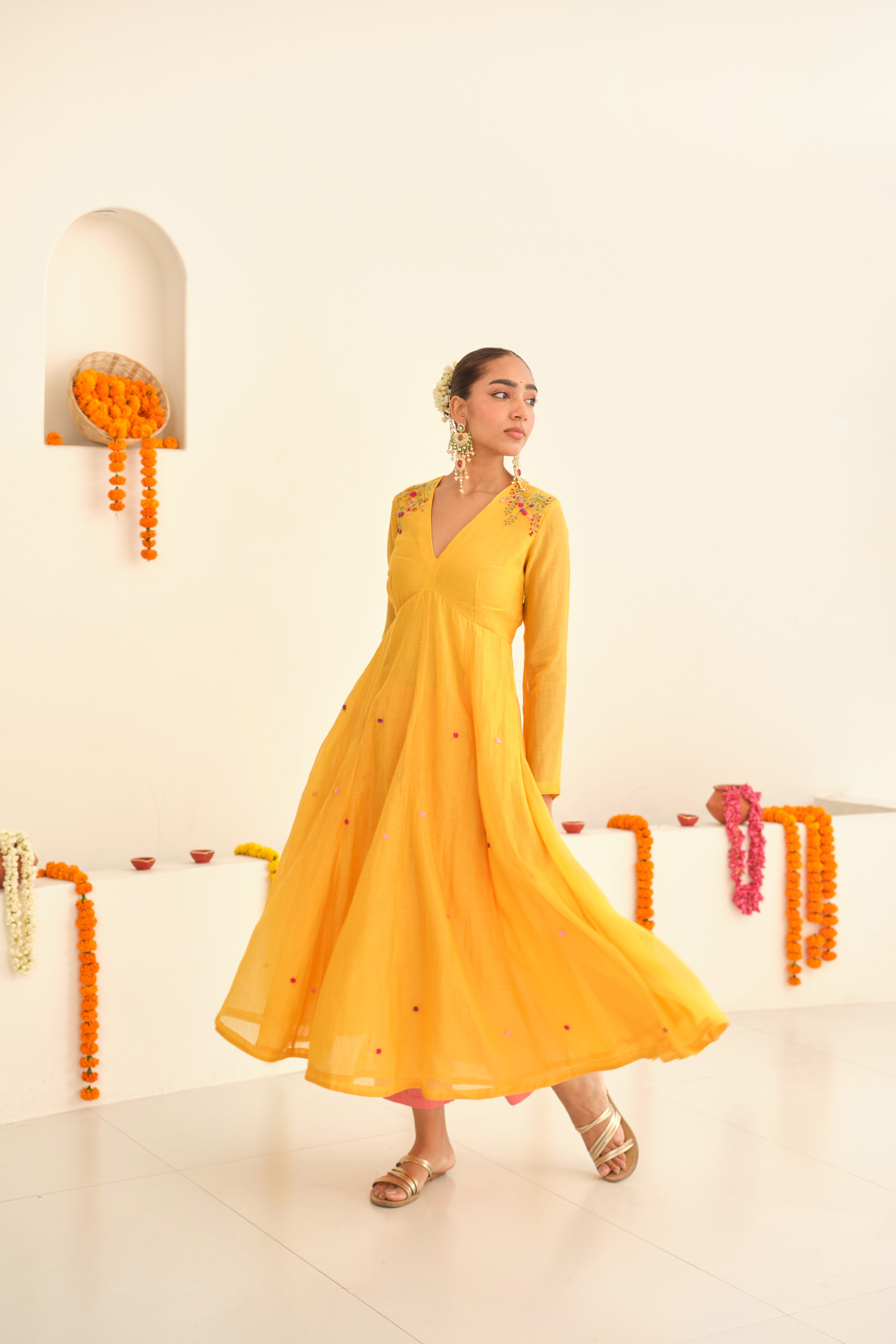 Sunehri Chanderi Kurta Set