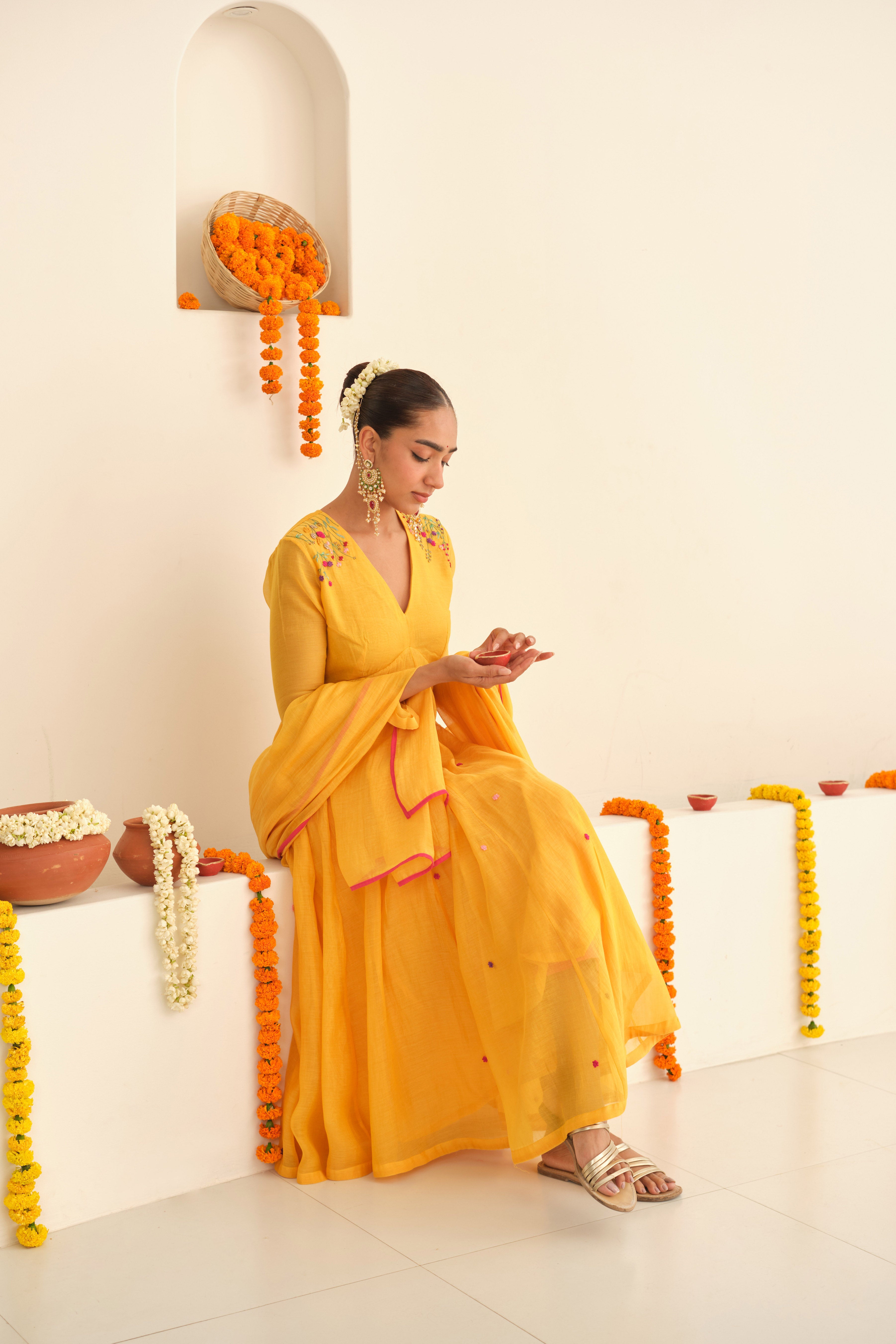 Sunehri Chanderi Kurta Set