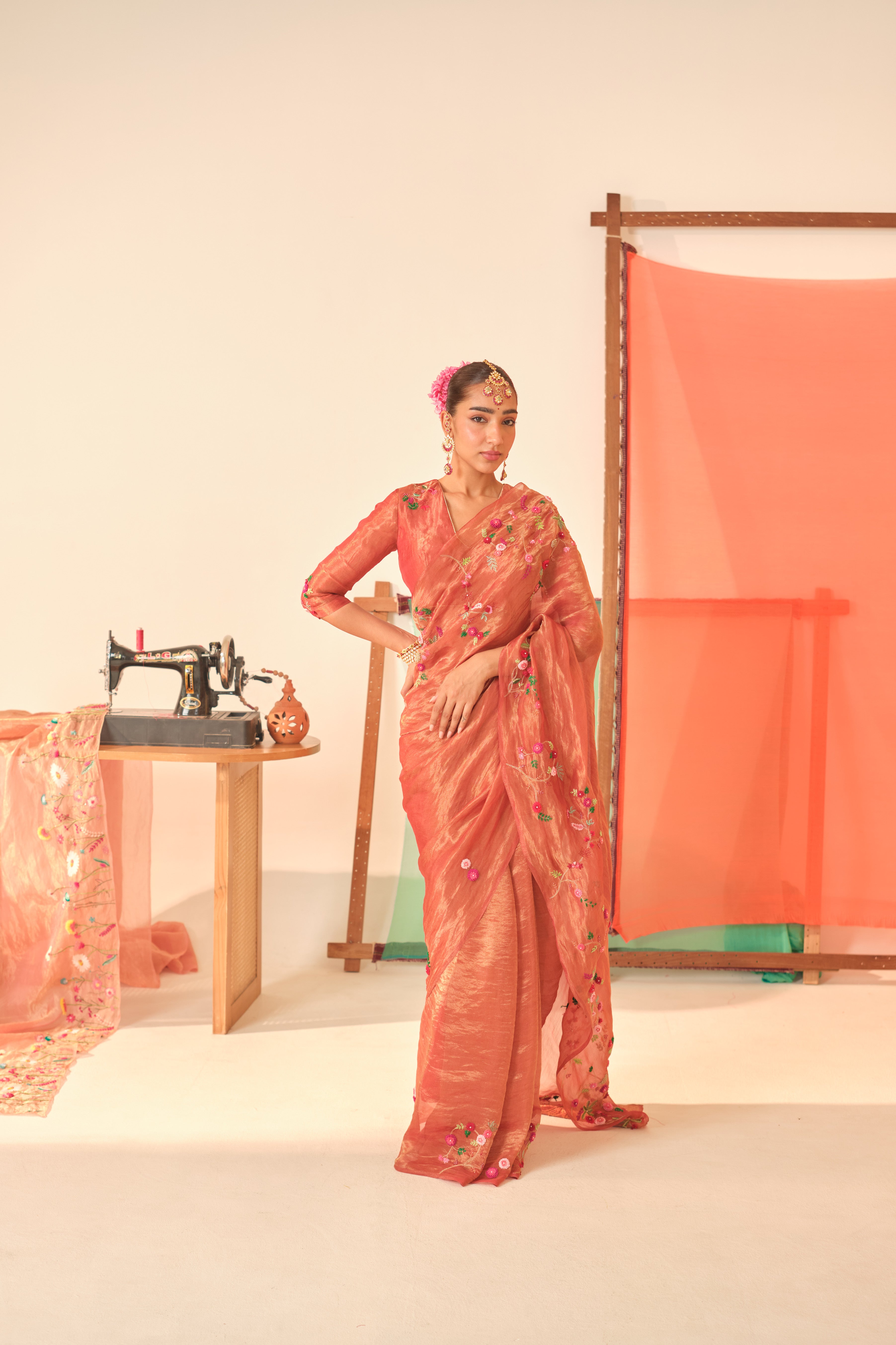 Anandi Silk Tissue Sari