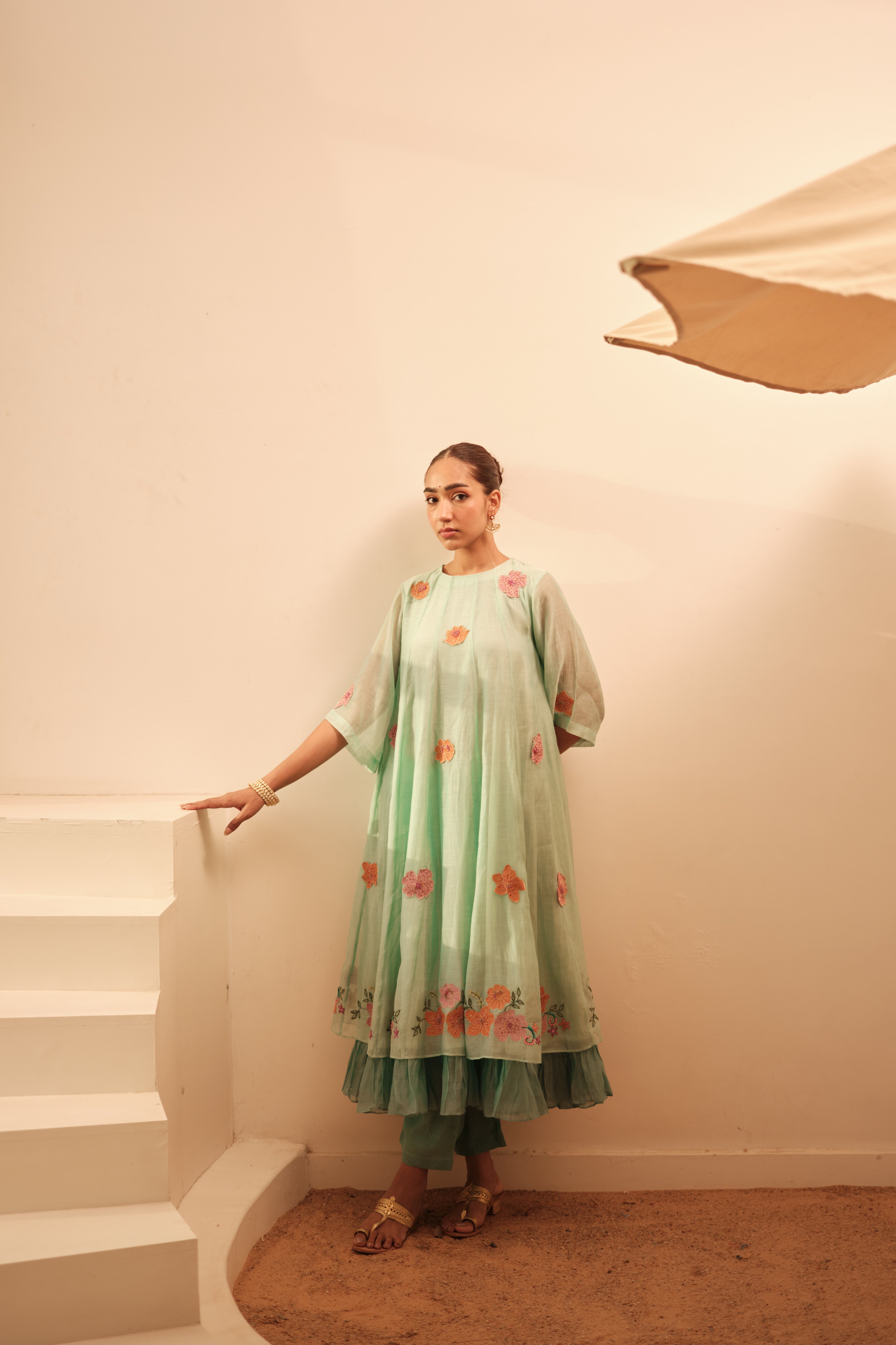Neel Baag Chanderi Kurta Set
